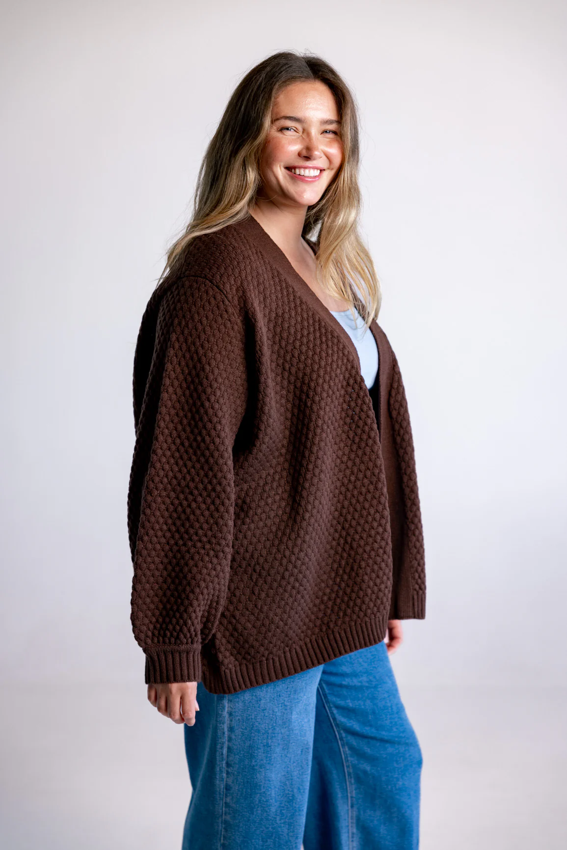Marbelle Knit Cardigan in Chocolate - Image 13