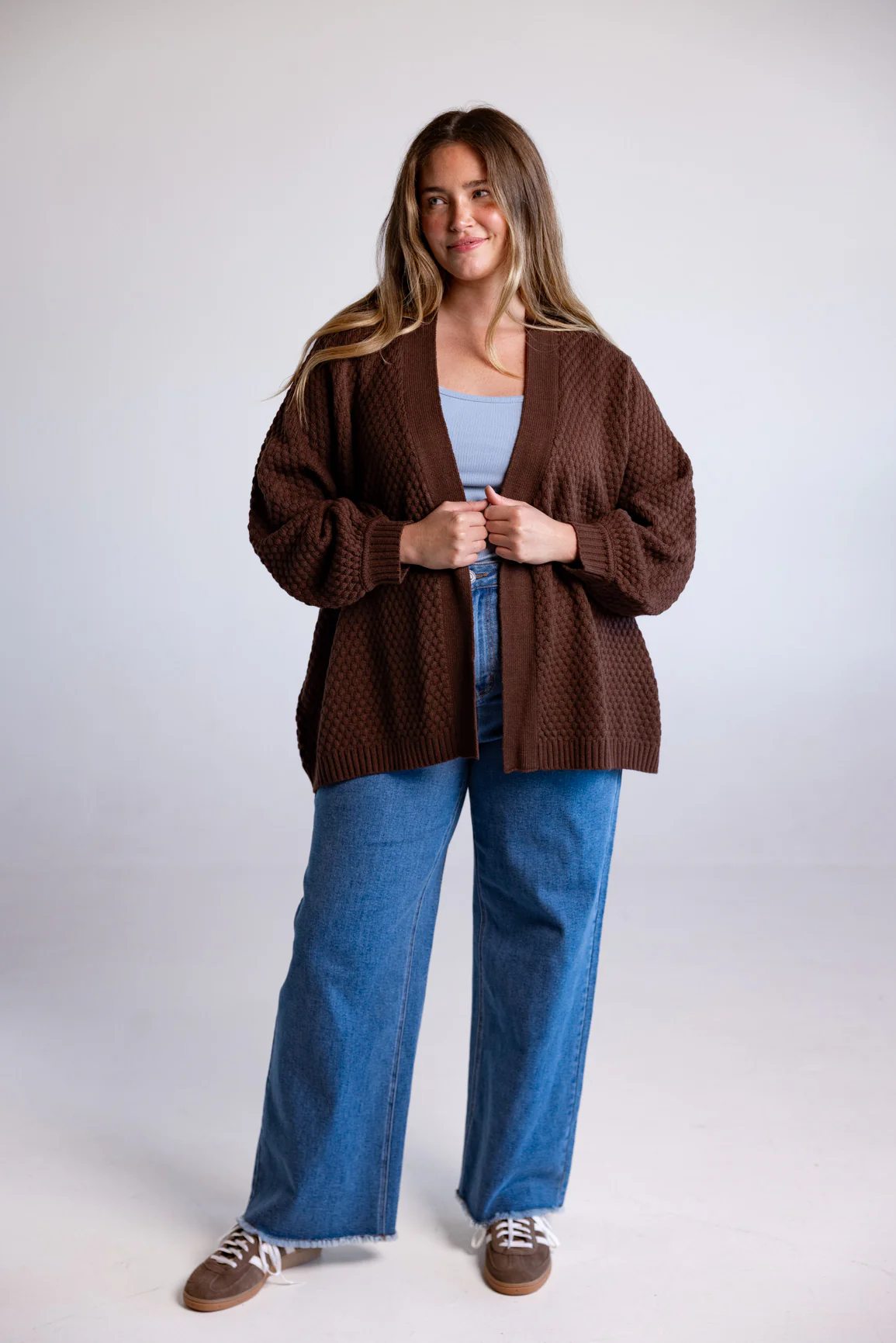 Marbelle Knit Cardigan in Chocolate - Image 5