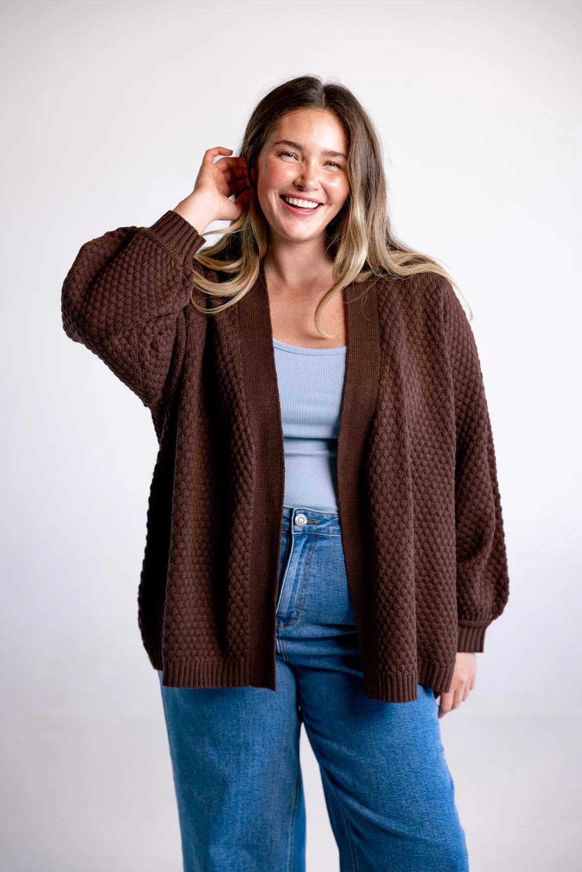 Marbelle Knit Cardigan in Chocolate - Image 9