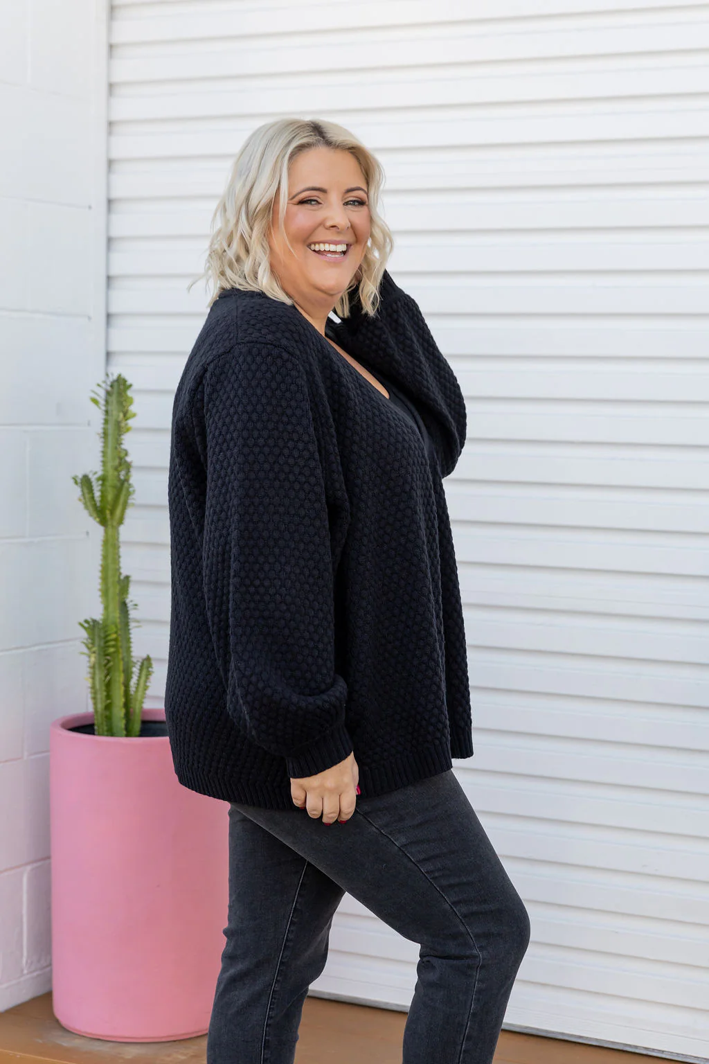 Marbelle Knit Cardigan in Black - Image 10