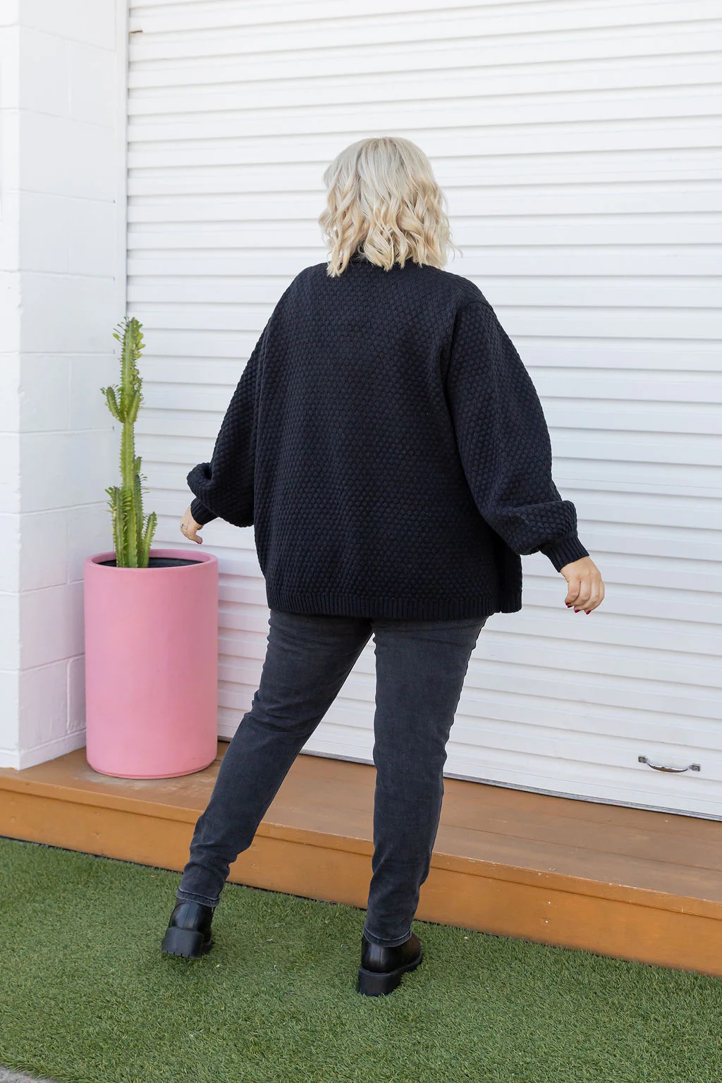 Marbelle Knit Cardigan in Black - Image 12