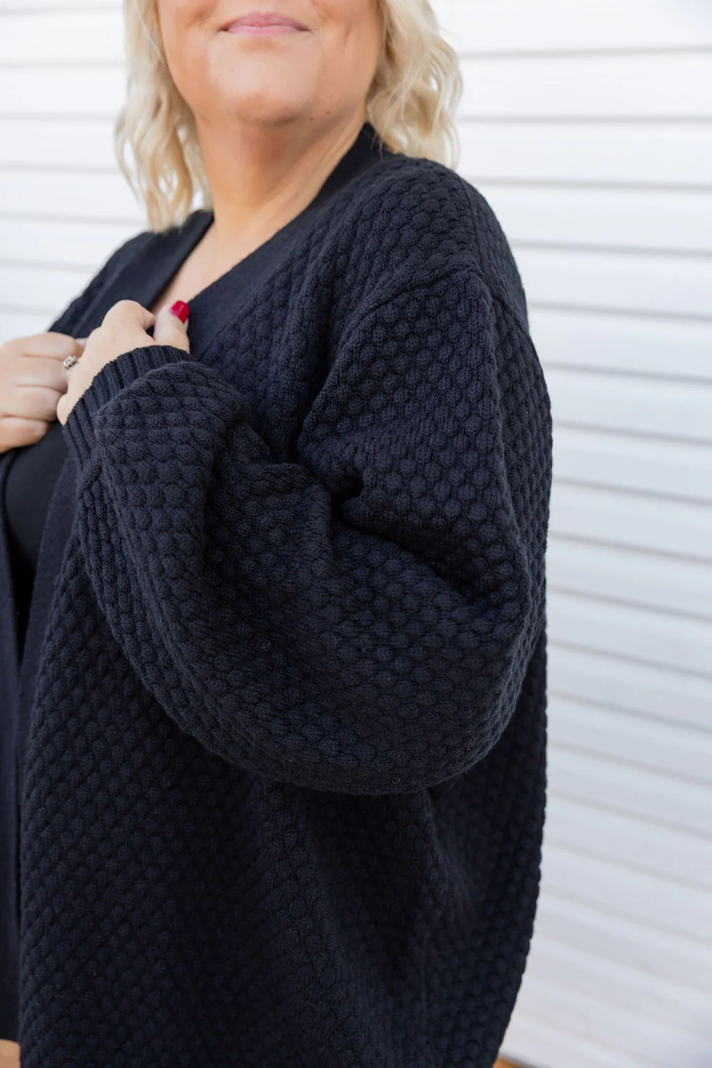 Marbelle Knit Cardigan in Black - Image 3