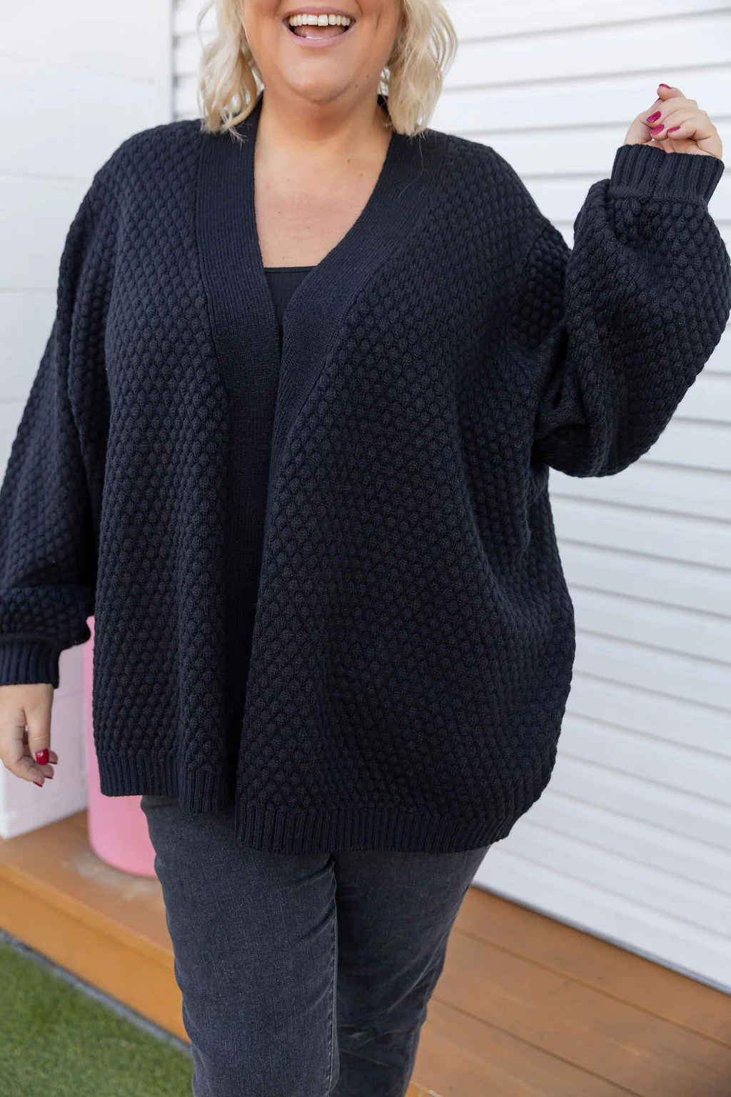 Marbelle Knit Cardigan in Black - Image 5