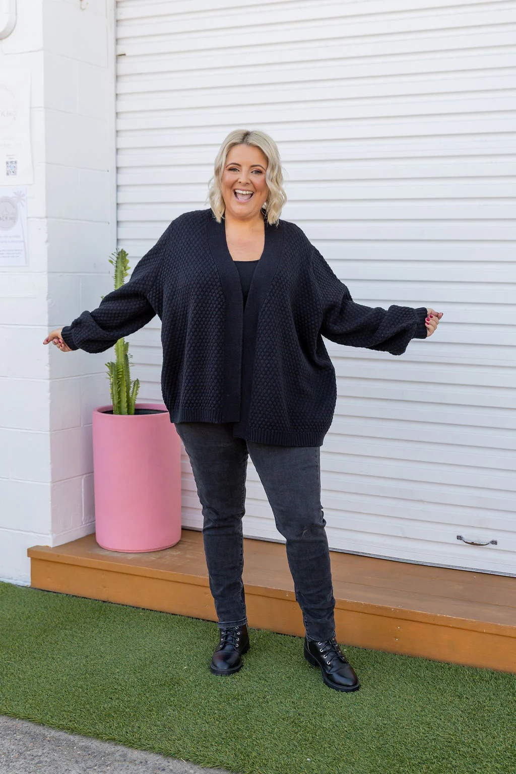 Marbelle Knit Cardigan in Black - Image 6