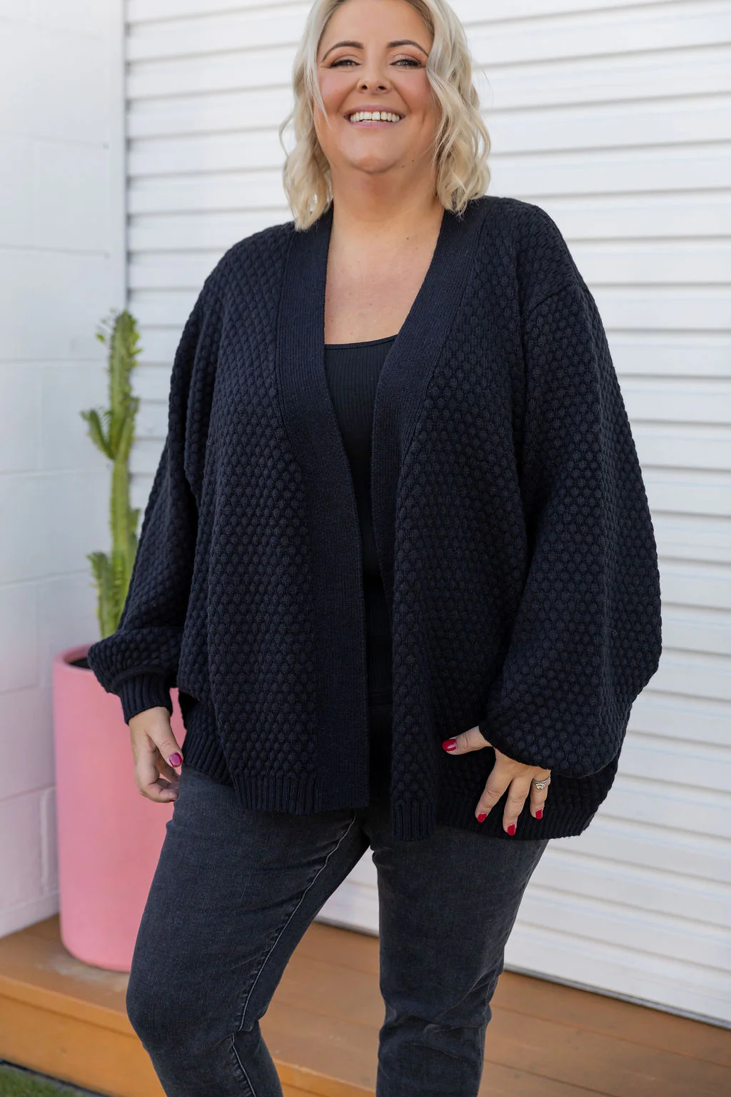Marbelle Knit Cardigan in Black - Image 8