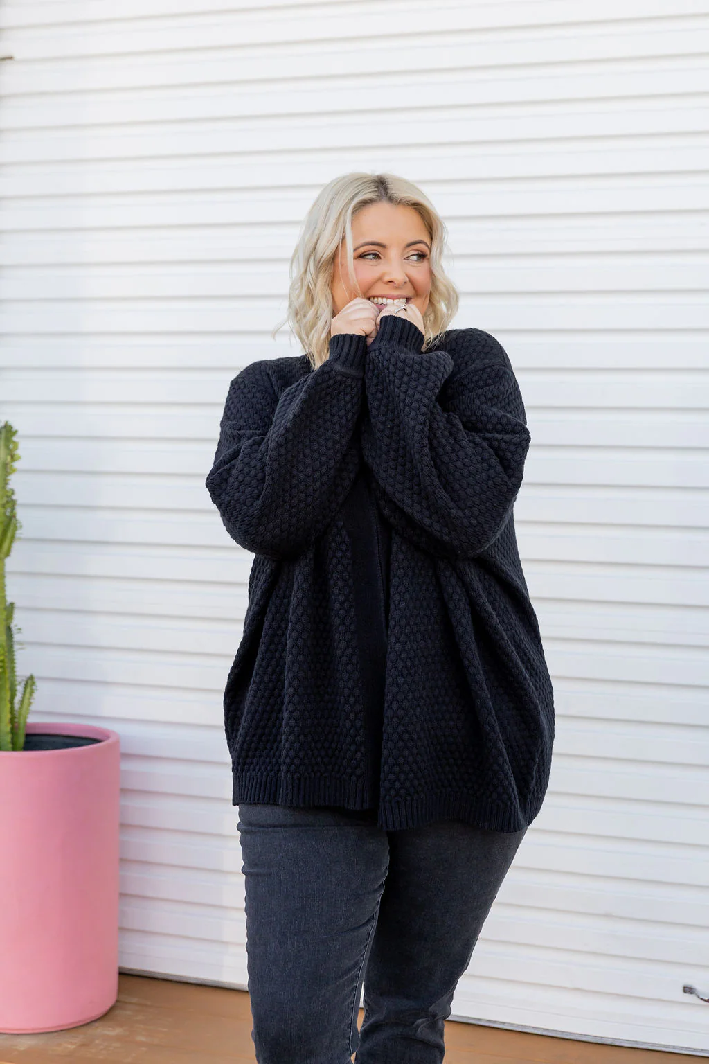 Marbelle Knit Cardigan in Black - Image 9