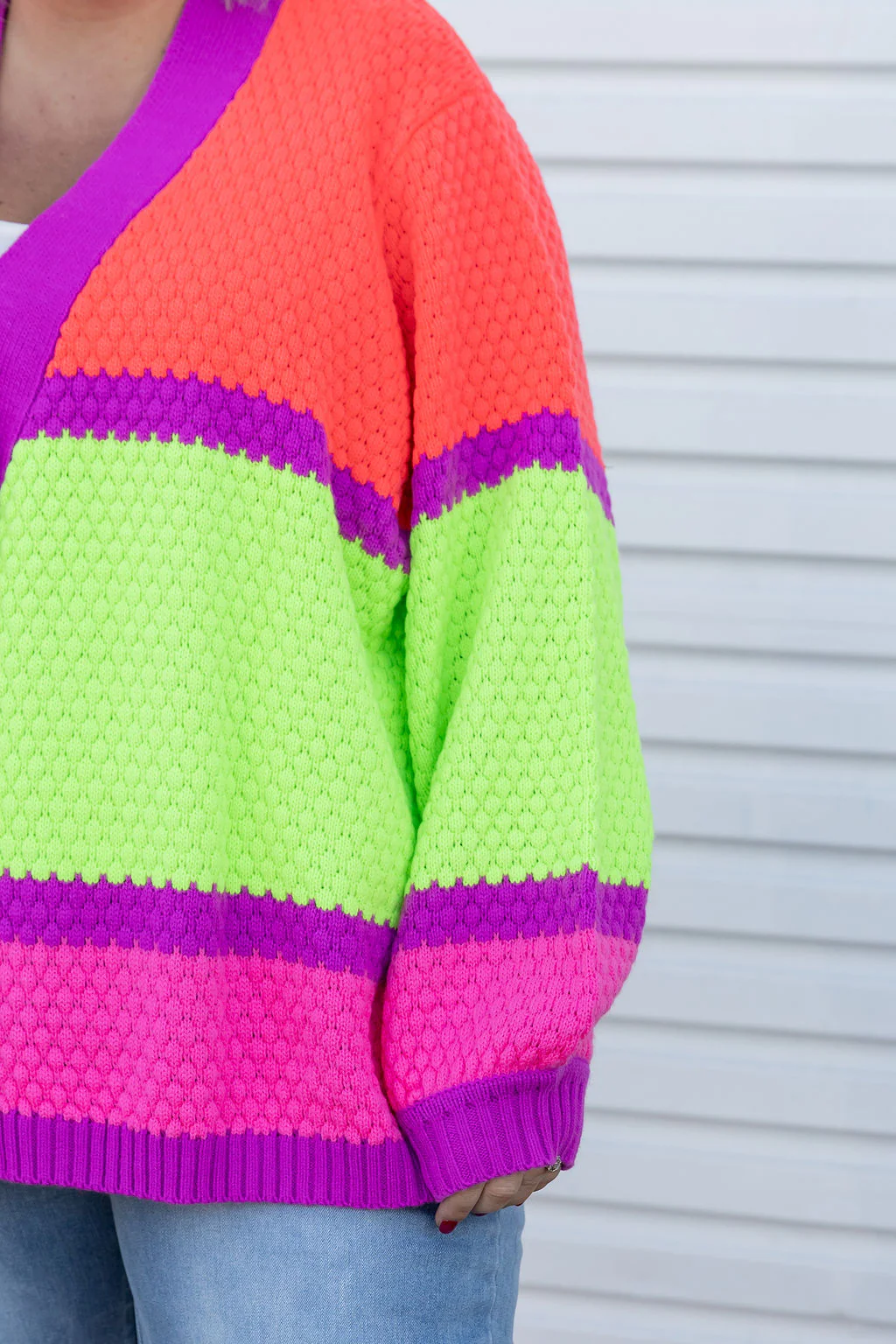 Marbelle Knit Cardigan in Fluro Mix - Image 3