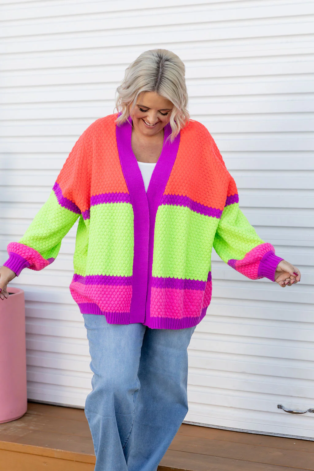 Marbelle Knit Cardigan in Fluro Mix - Image 5