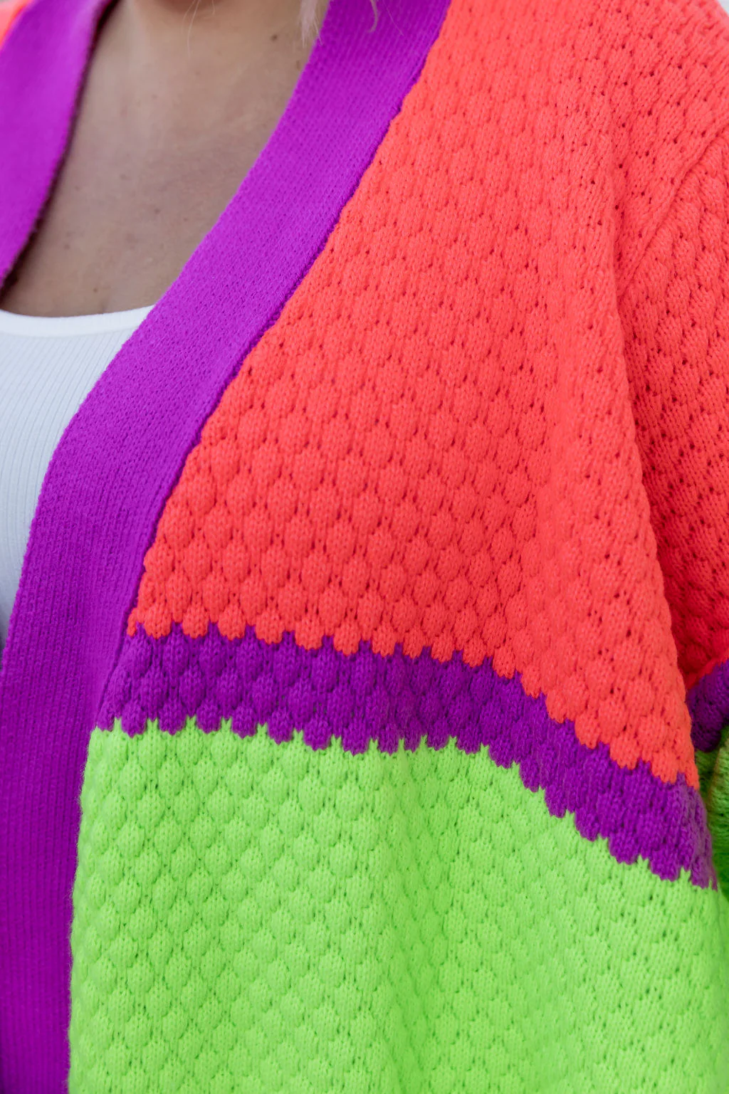 Marbelle Knit Cardigan in Fluro Mix - Image 7
