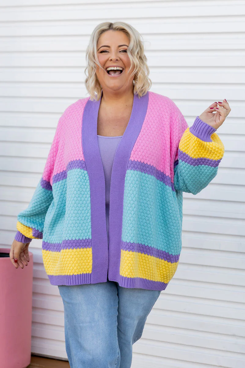 Marbelle Knit Cardigan in Pastel Mix