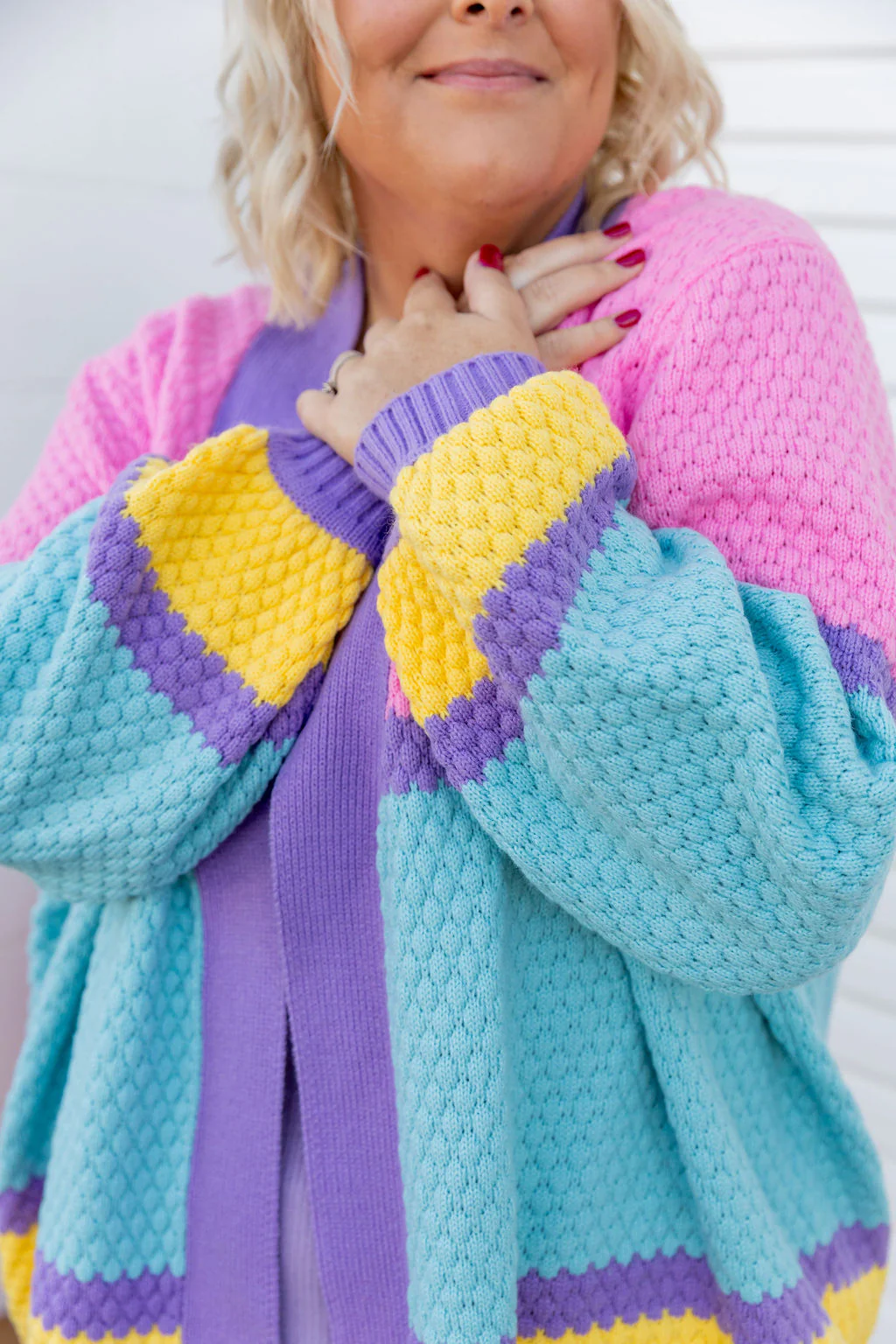 Marbelle Knit Cardigan in Pastel Mix - Image 2
