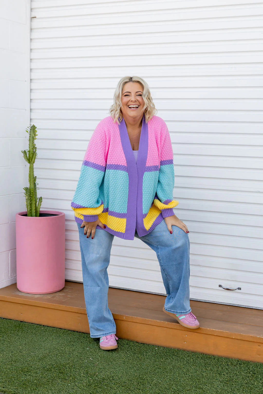 Marbelle Knit Cardigan in Pastel Mix - Image 3