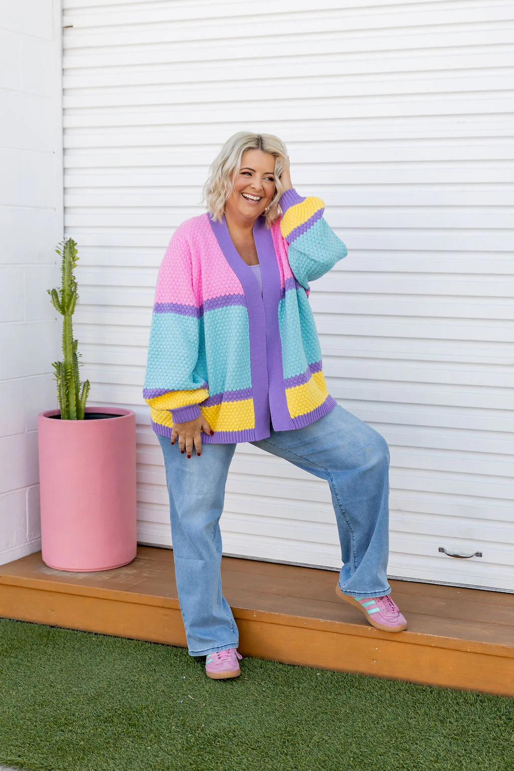 Marbelle Knit Cardigan in Pastel Mix - Image 6