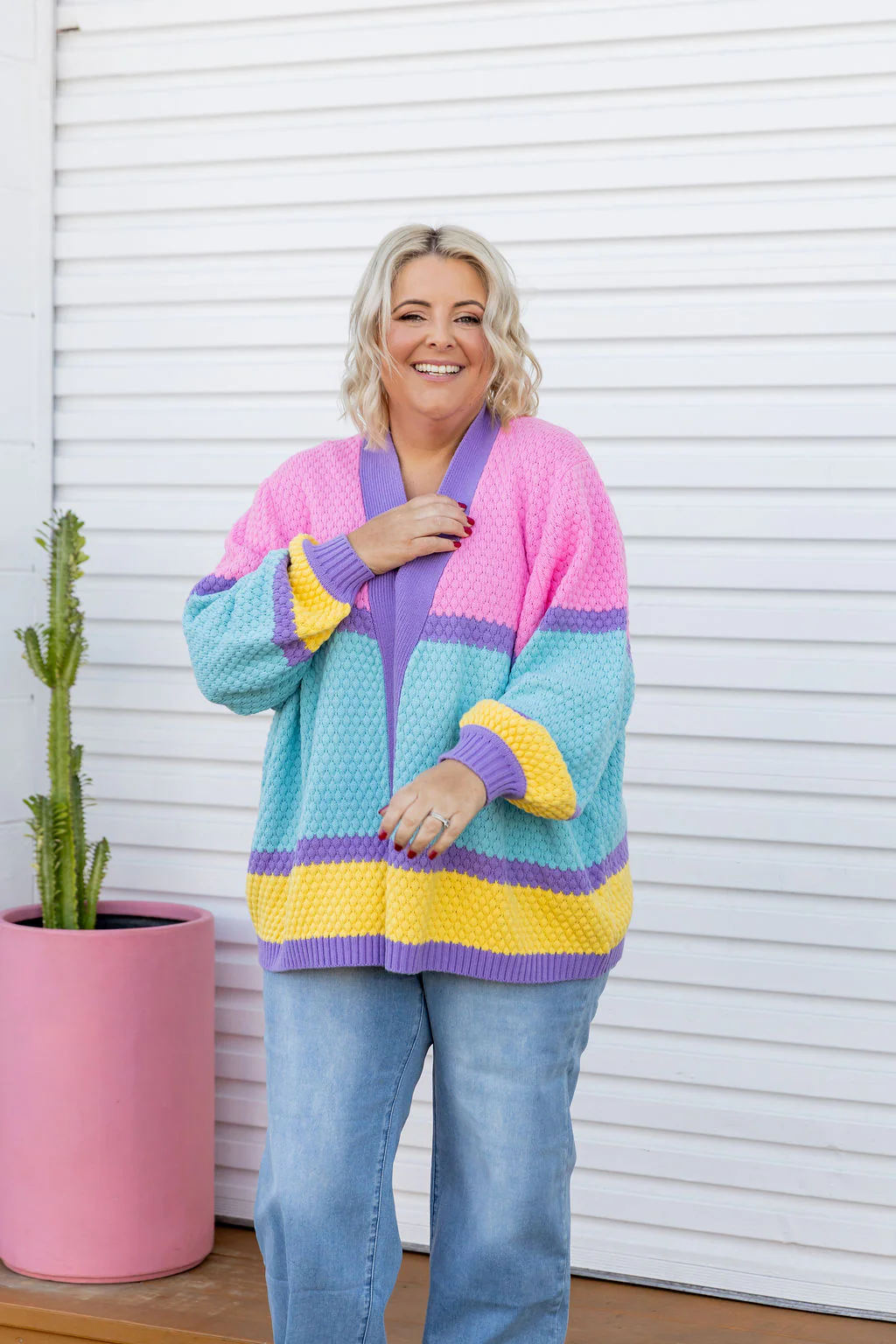 Marbelle Knit Cardigan in Pastel Mix - Image 7