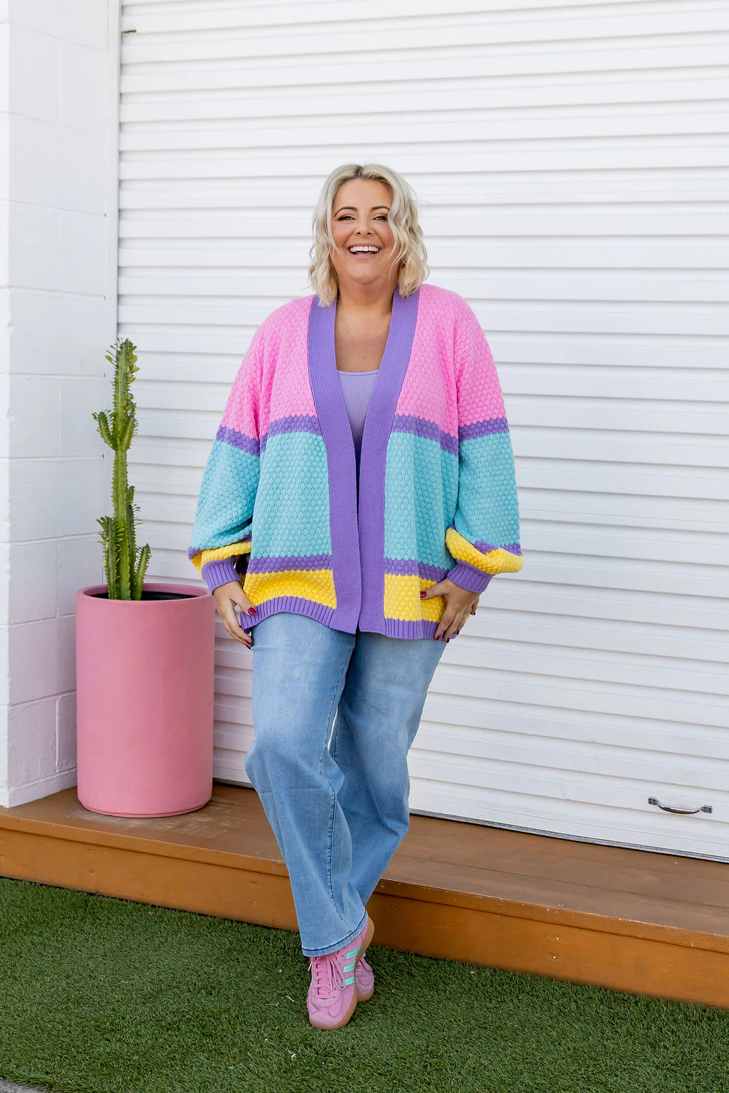 Marbelle Knit Cardigan in Pastel Mix - Image 8