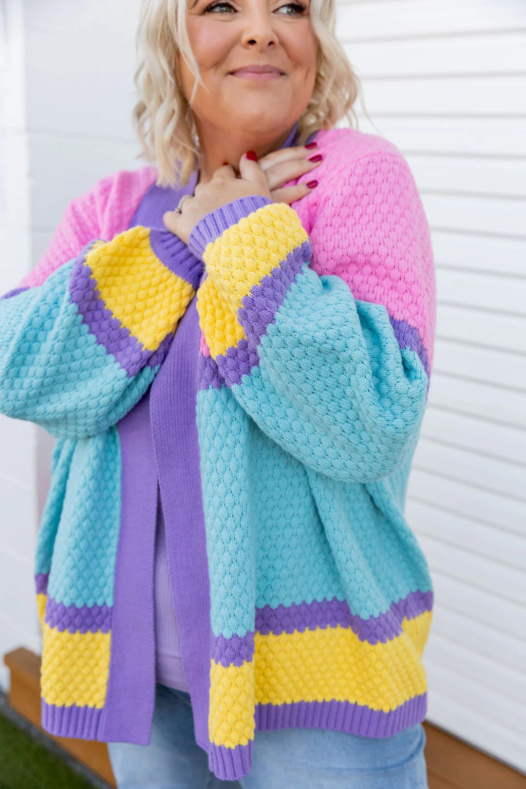 Marbelle Knit Cardigan in Pastel Mix - Image 9