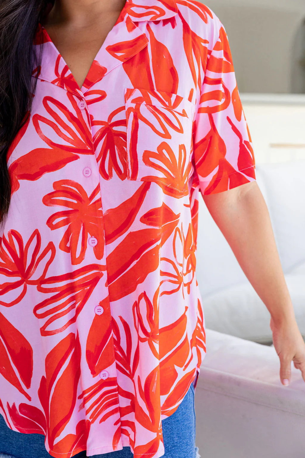 Marley Shirt in Blush Fern - Image 7