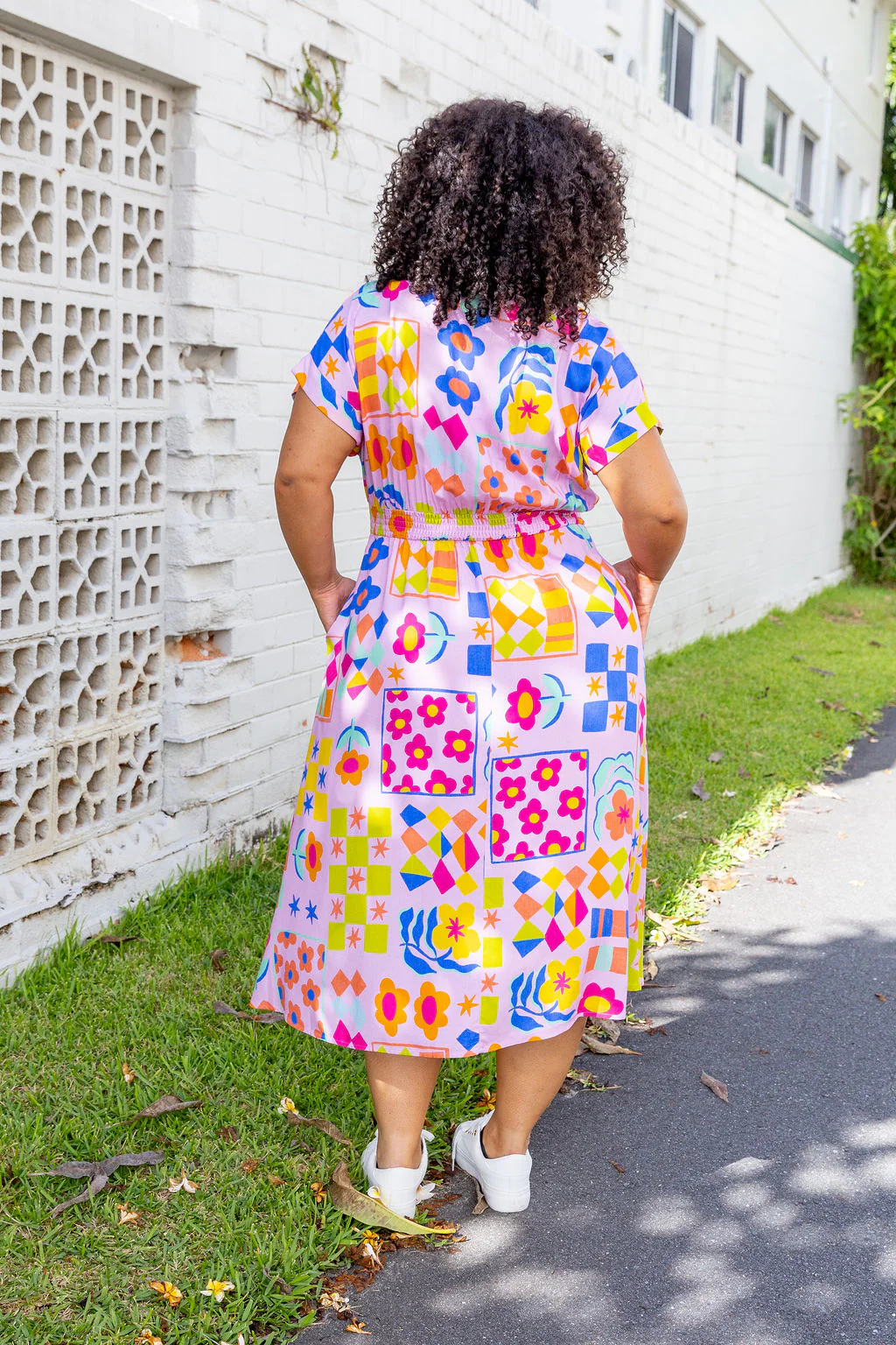 Millie Midi Dress in Checkerboard Petals - Image 10
