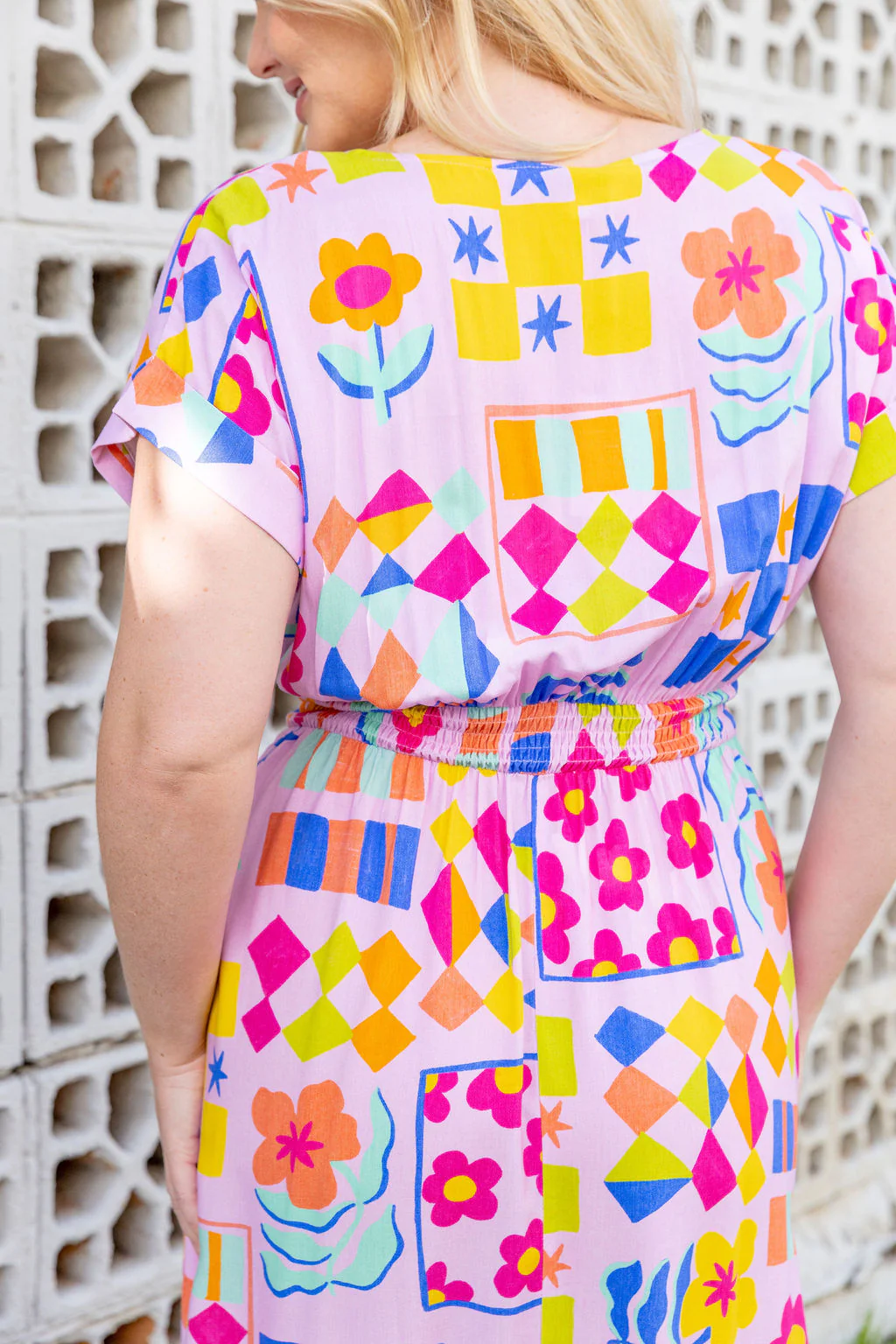 Millie Midi Dress in Checkerboard Petals - Image 13