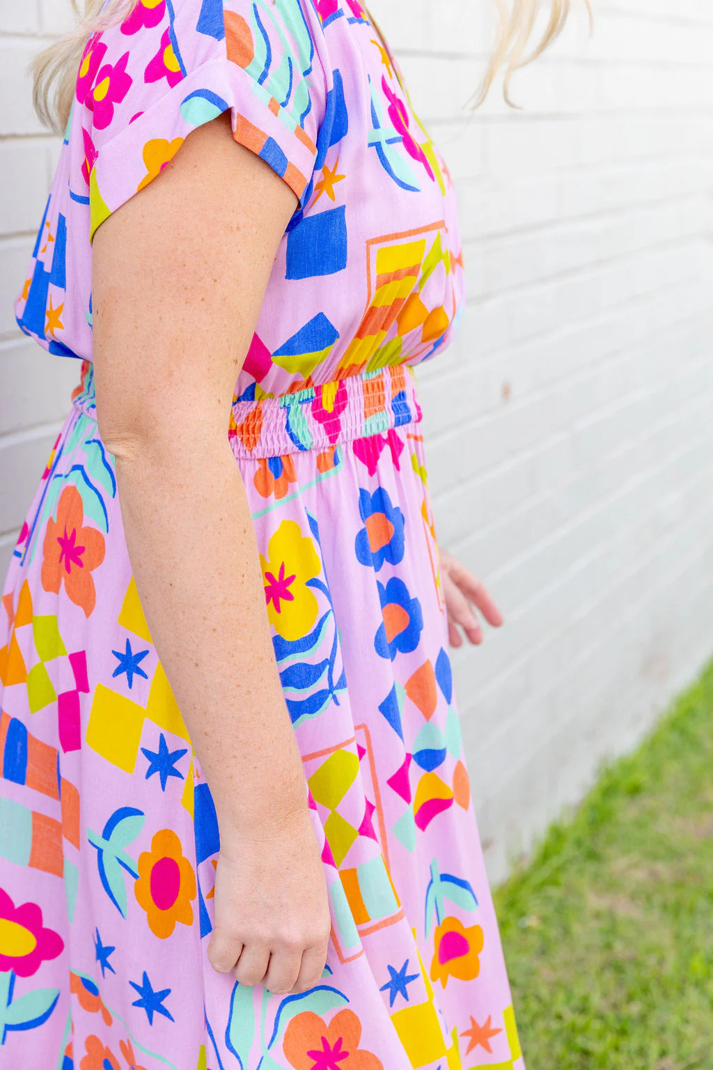 Millie Midi Dress in Checkerboard Petals - Image 14
