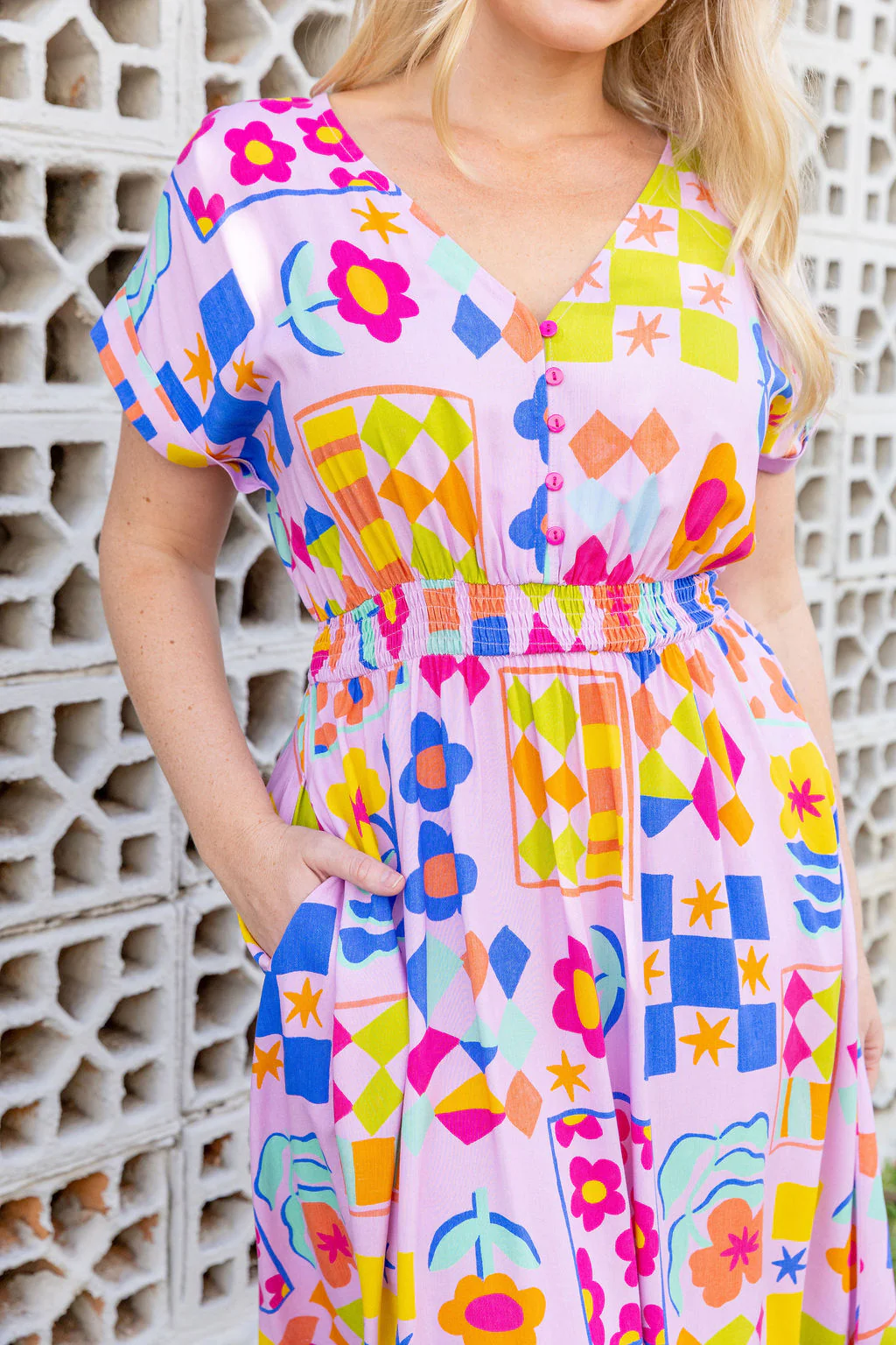 Millie Midi Dress in Checkerboard Petals - Image 7