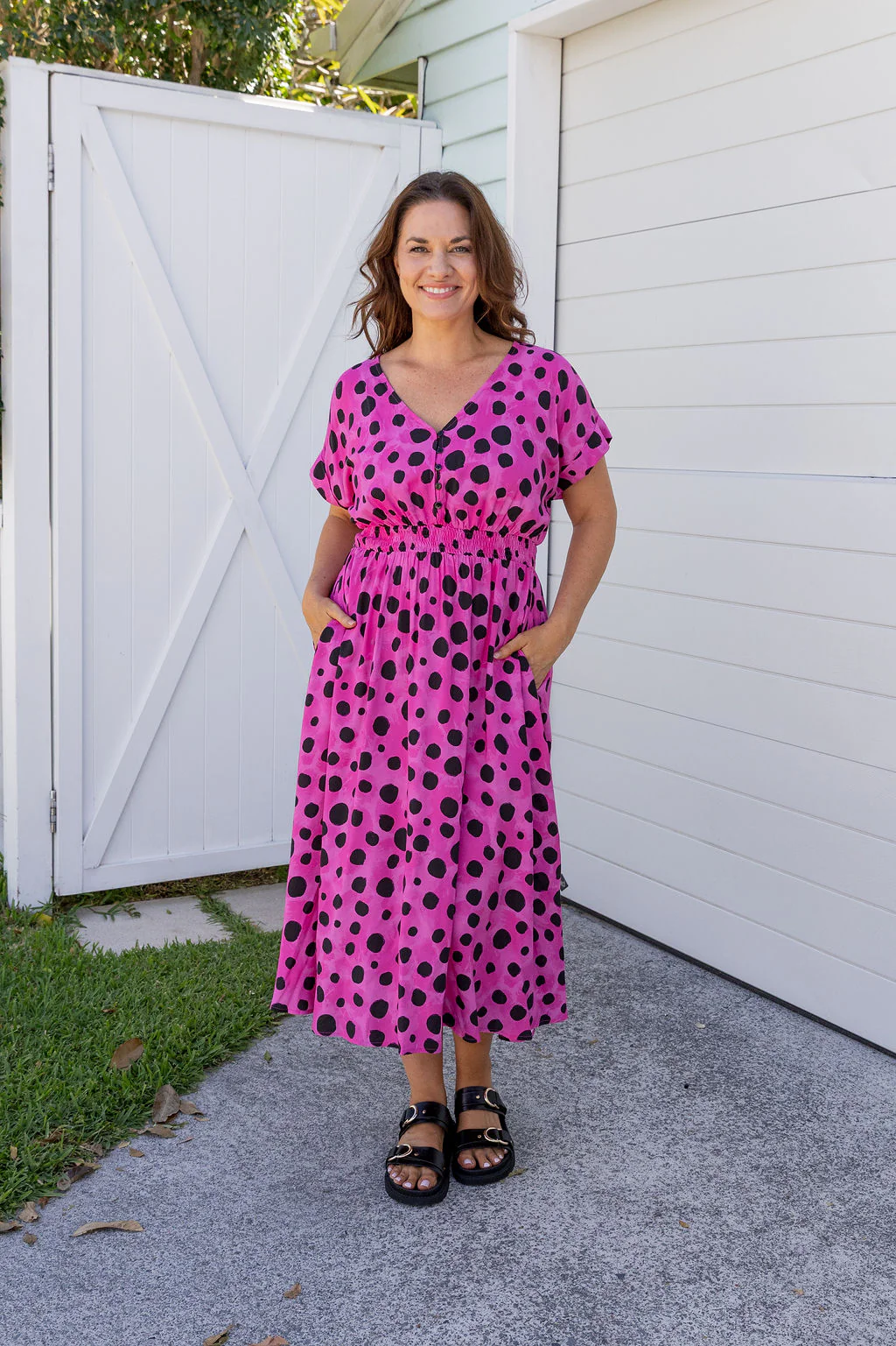 Millie Midi Dress in Pink Cheetah by Kasey Rainbow - Image 4