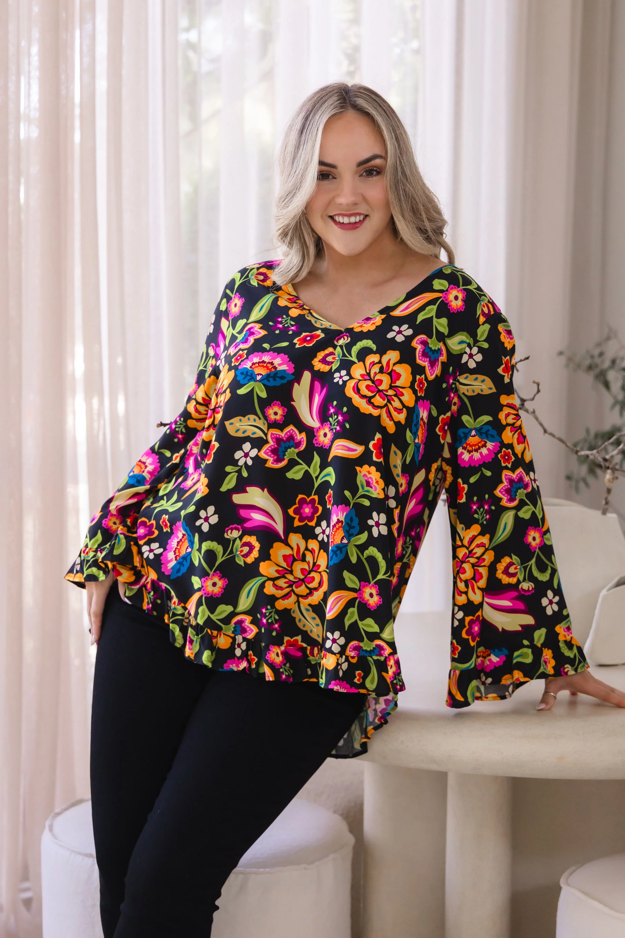 Natalie Long Sleeve Top in Boho Dreams