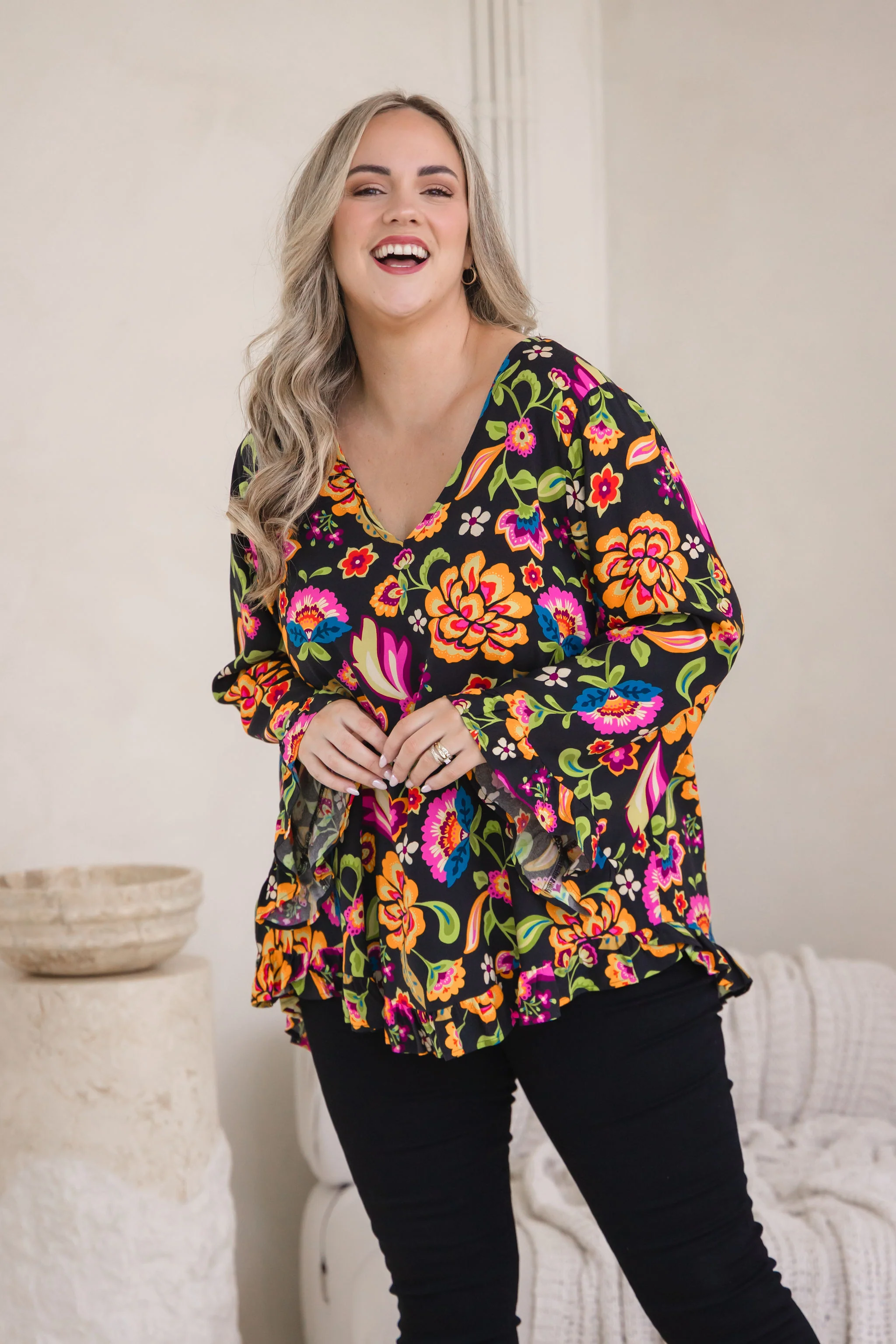 Natalie Long Sleeve Top in Boho Dreams - Image 2