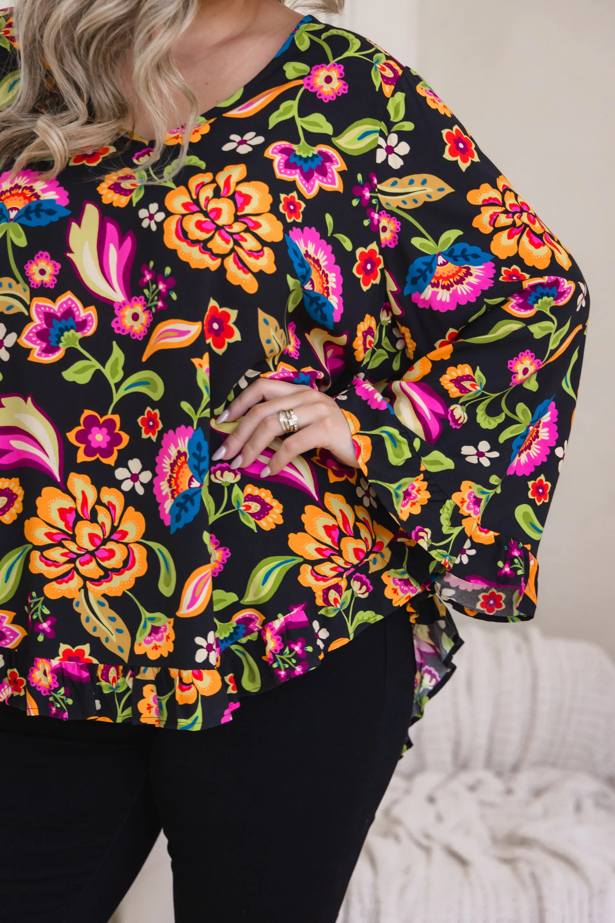 Natalie Long Sleeve Top in Boho Dreams - Image 3