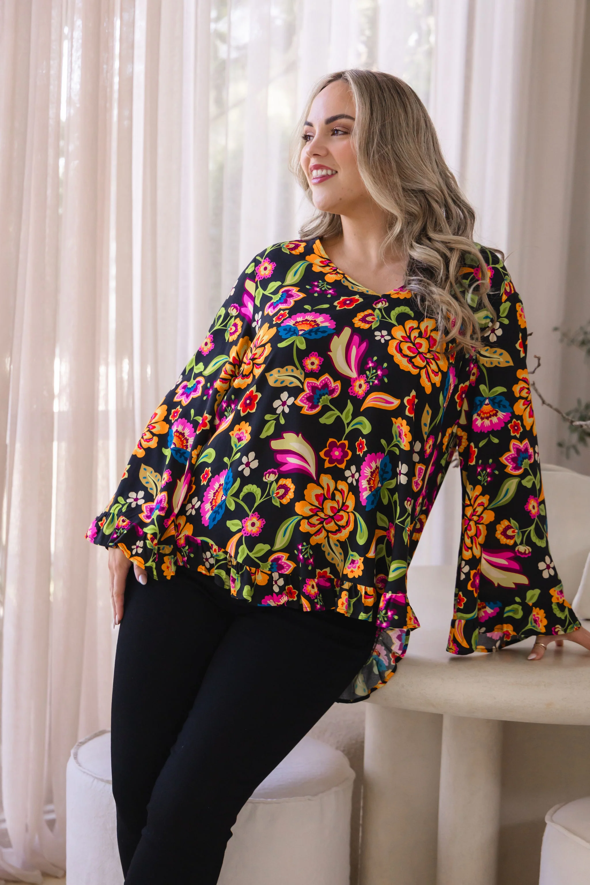 Natalie Long Sleeve Top in Boho Dreams - Image 4