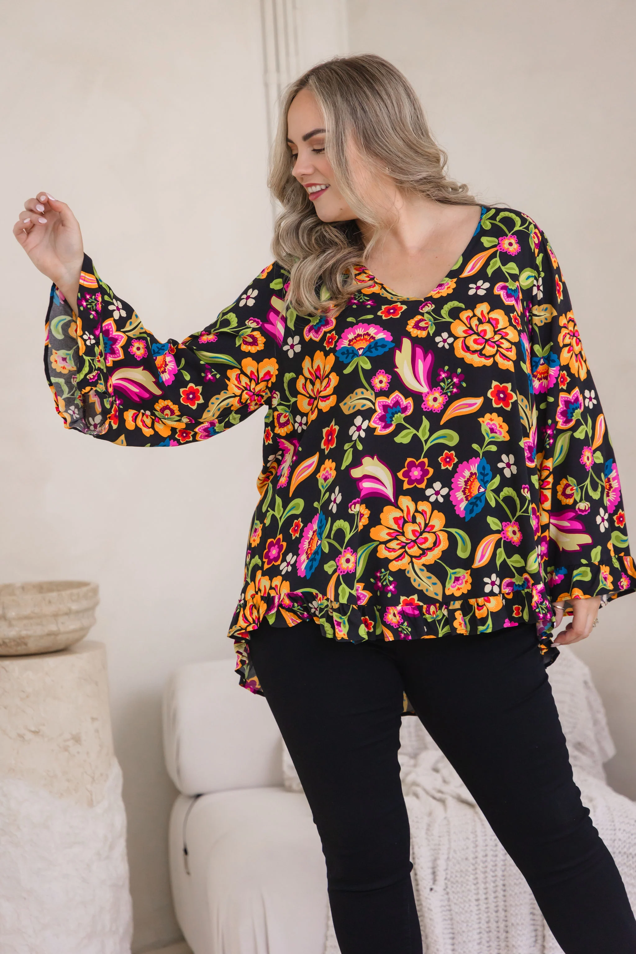 Natalie Long Sleeve Top in Boho Dreams - Image 5