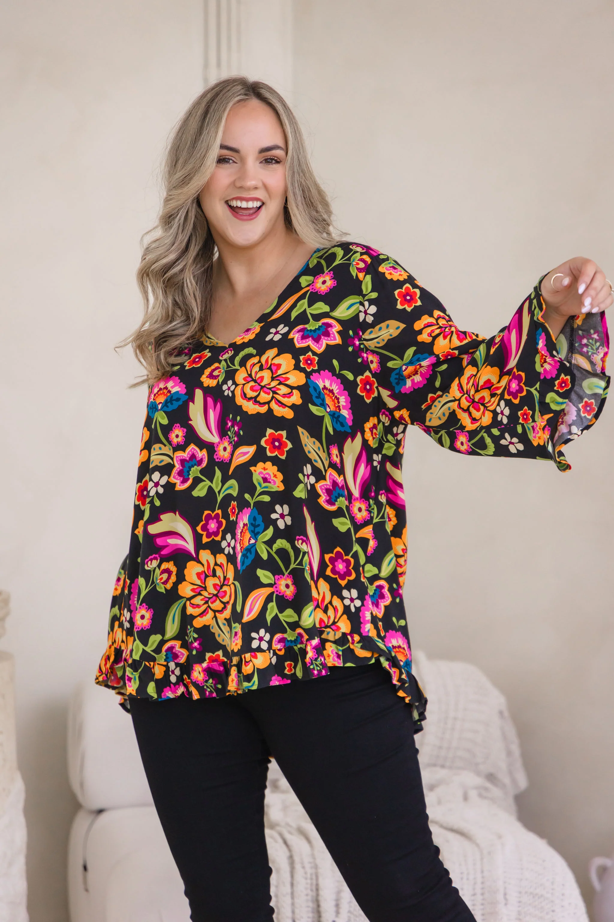 Natalie Long Sleeve Top in Boho Dreams - Image 6