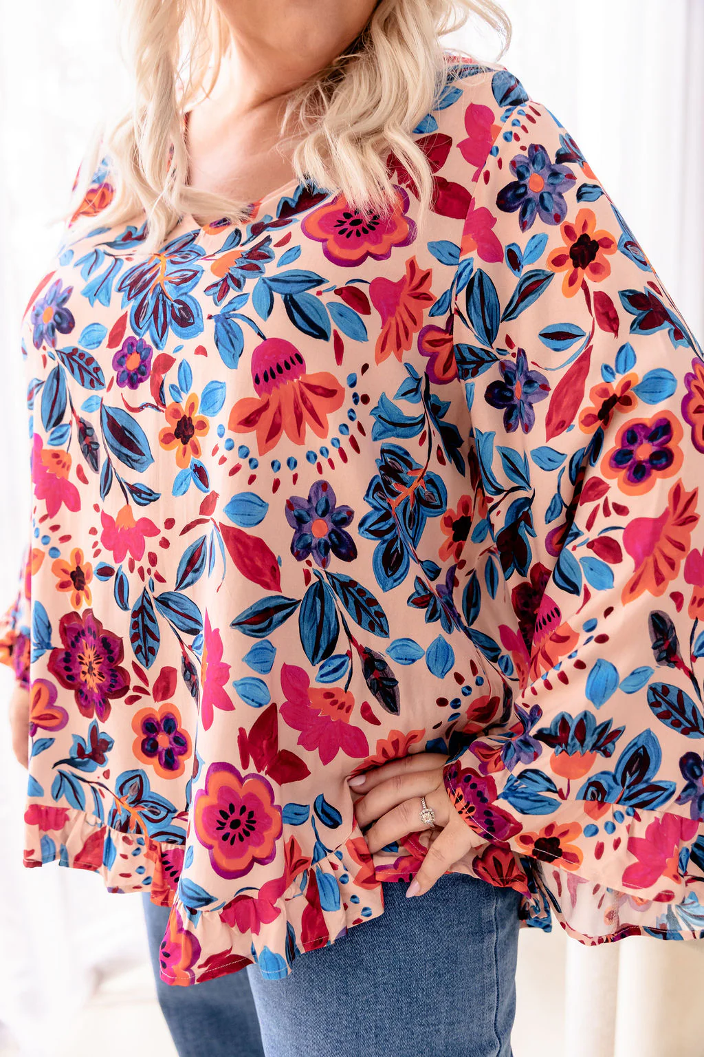 Natalie Long Sleeve Top in Jardin - Image 2