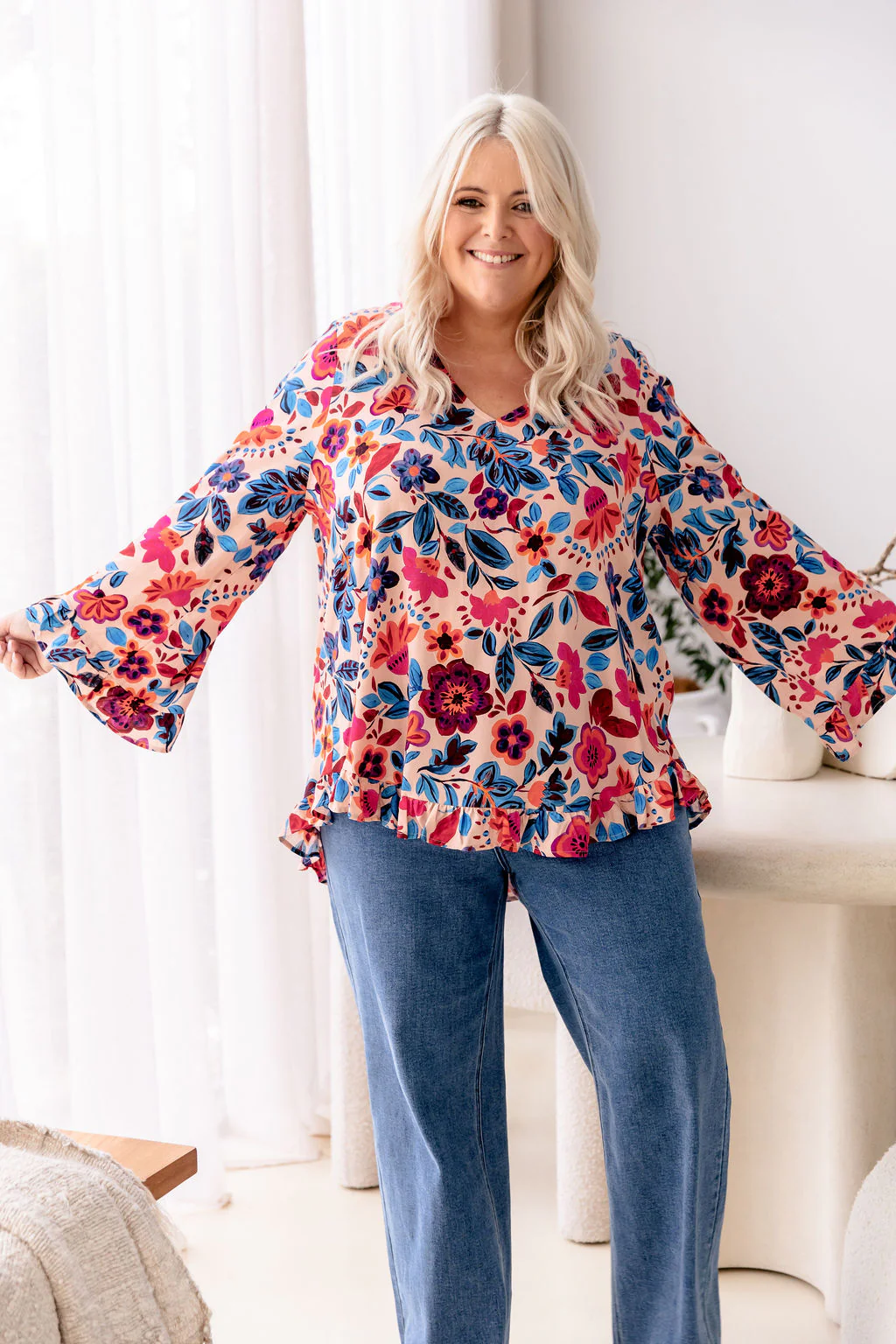 Natalie Long Sleeve Top in Jardin - Image 6