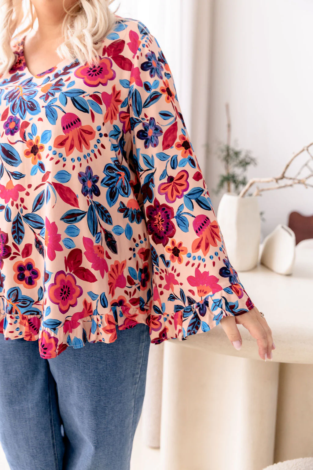 Natalie Long Sleeve Top in Jardin - Image 7