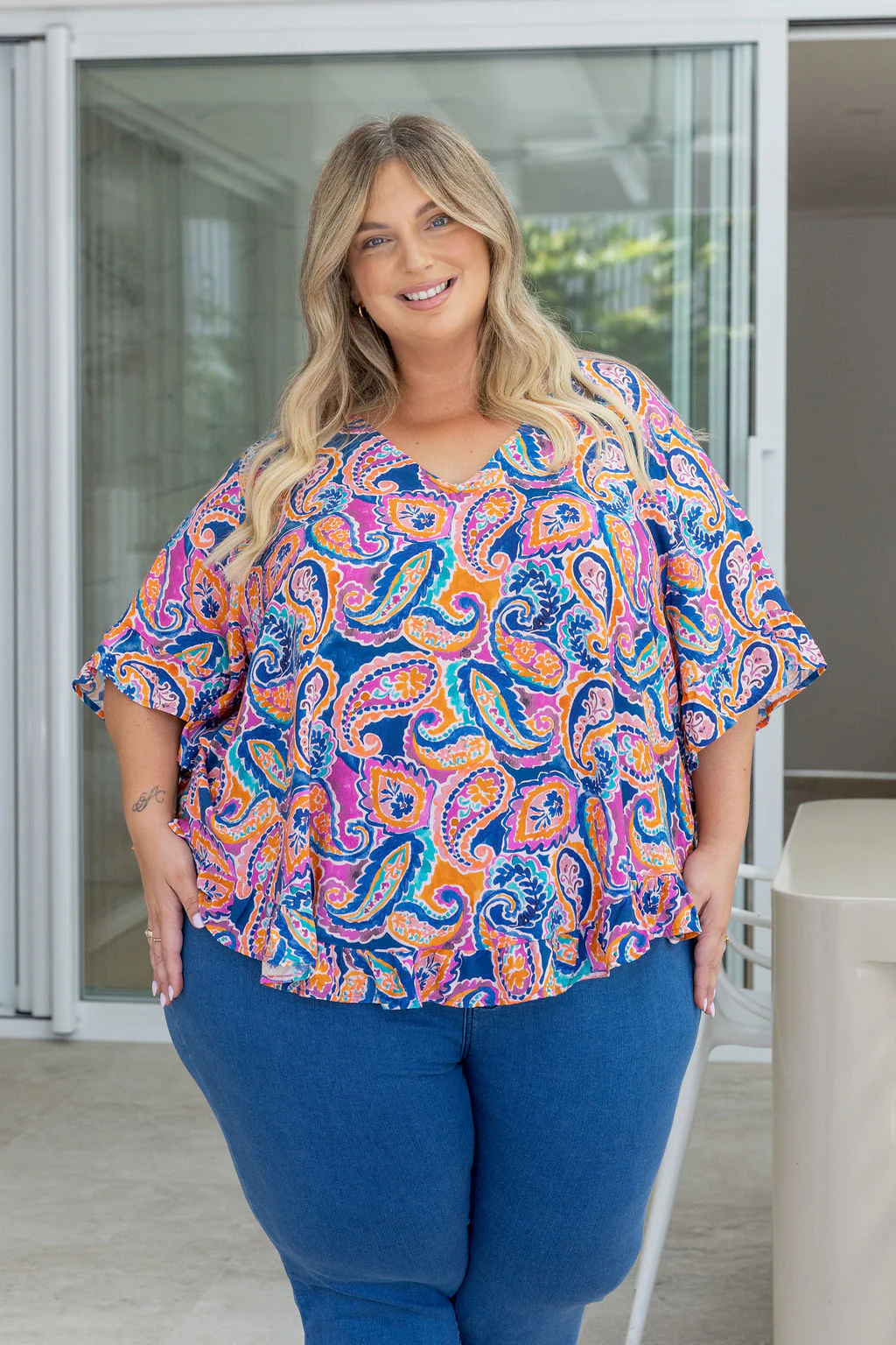 Natalie Top in Rainbow Boteh - Image 7