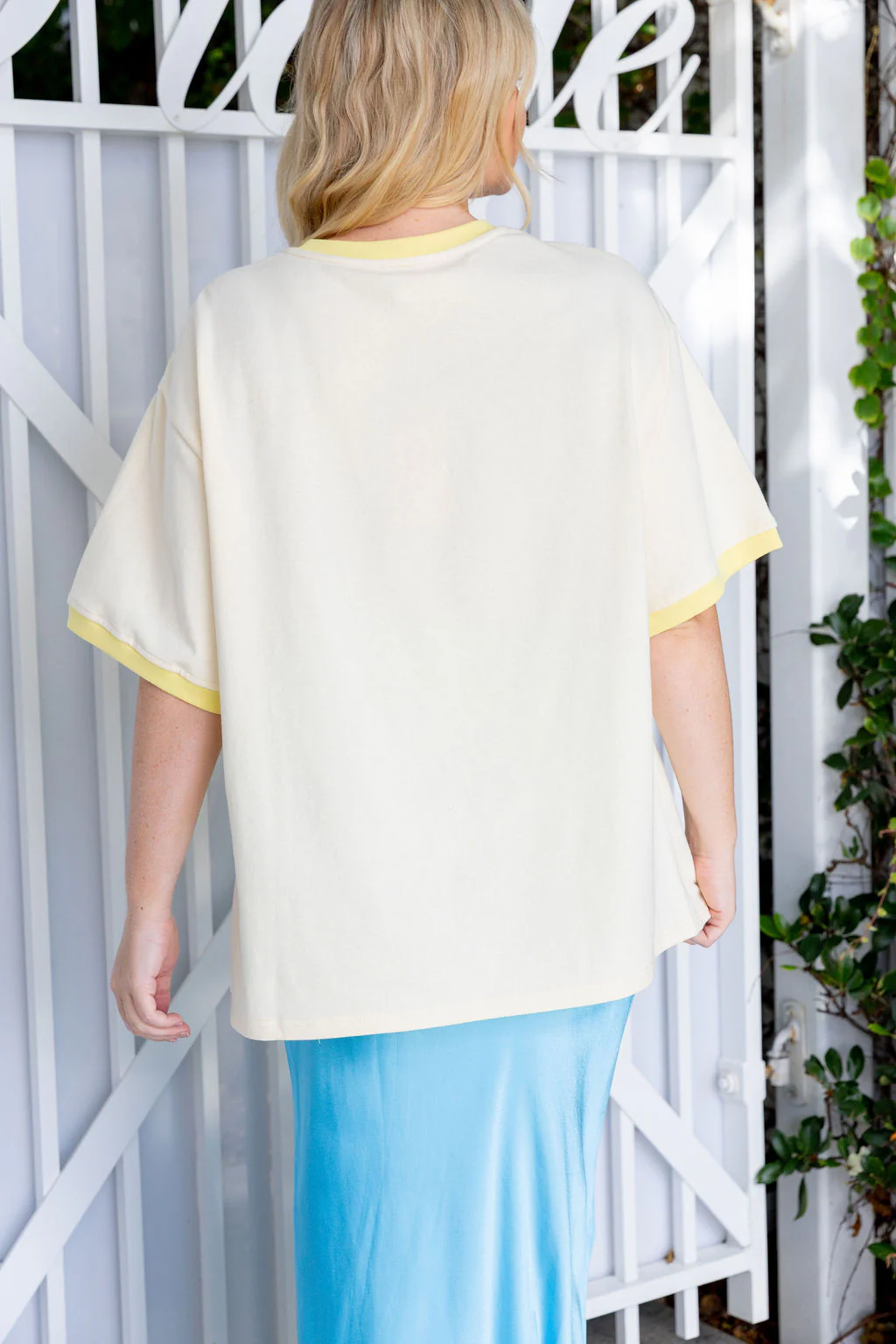 Nikita Heavyweight Cotton Tee in Butter Contrast - Image 11