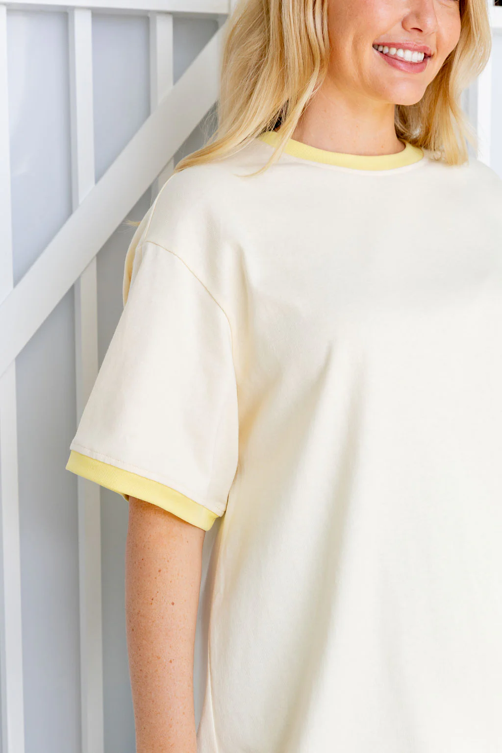 Nikita Heavyweight Cotton Tee in Butter Contrast - Image 12