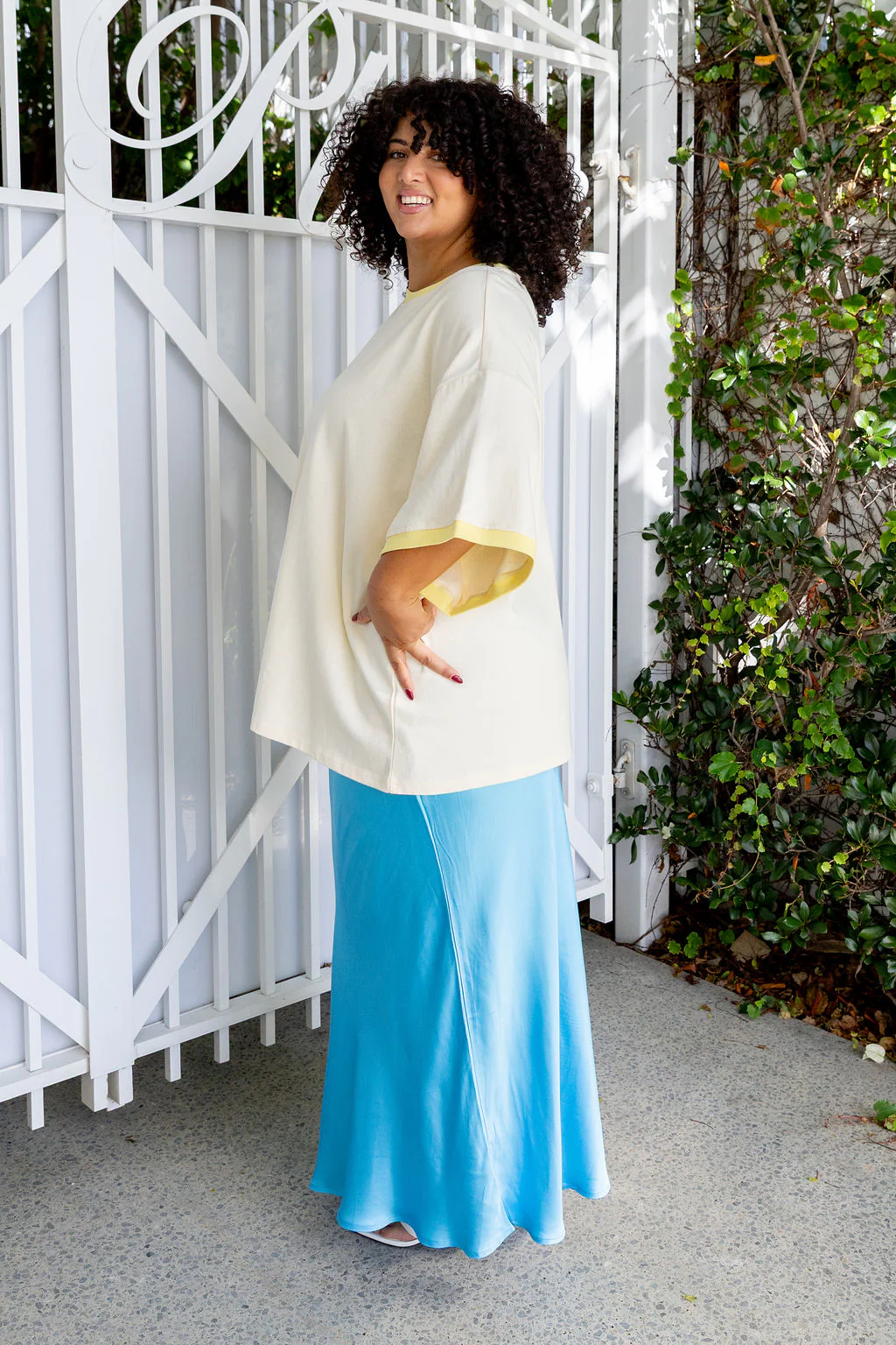 Nikita Heavyweight Cotton Tee in Butter Contrast - Image 13