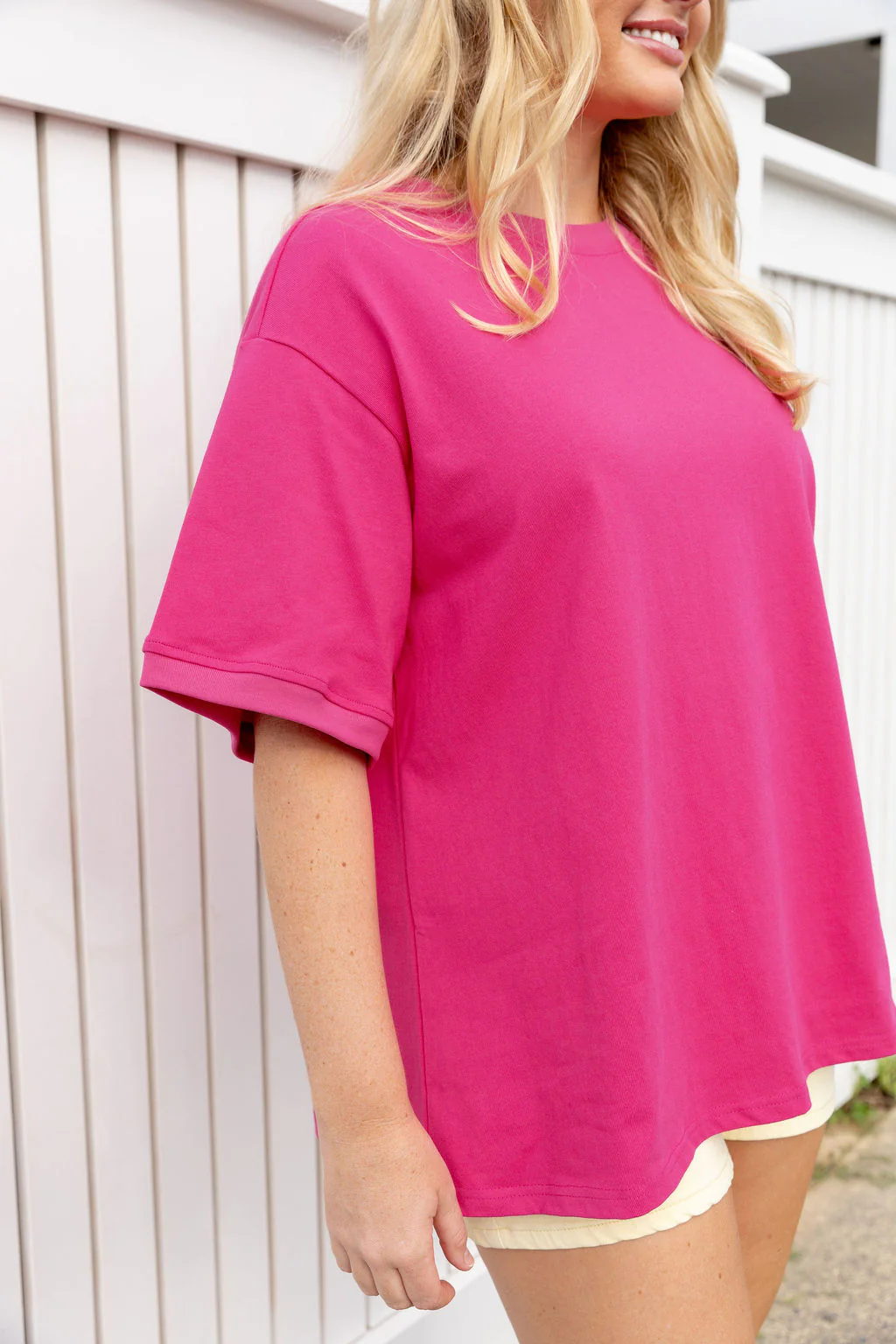 Nikita Heavyweight Cotton Tee in Hot Pink - Image 11
