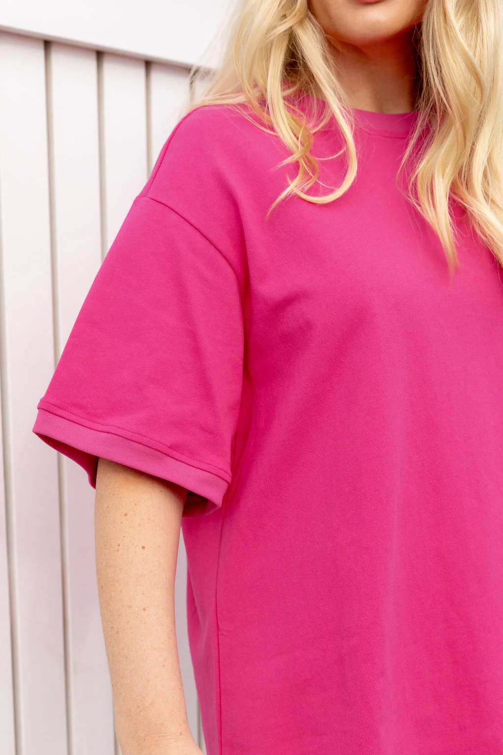 Nikita Heavyweight Cotton Tee in Hot Pink - Image 9