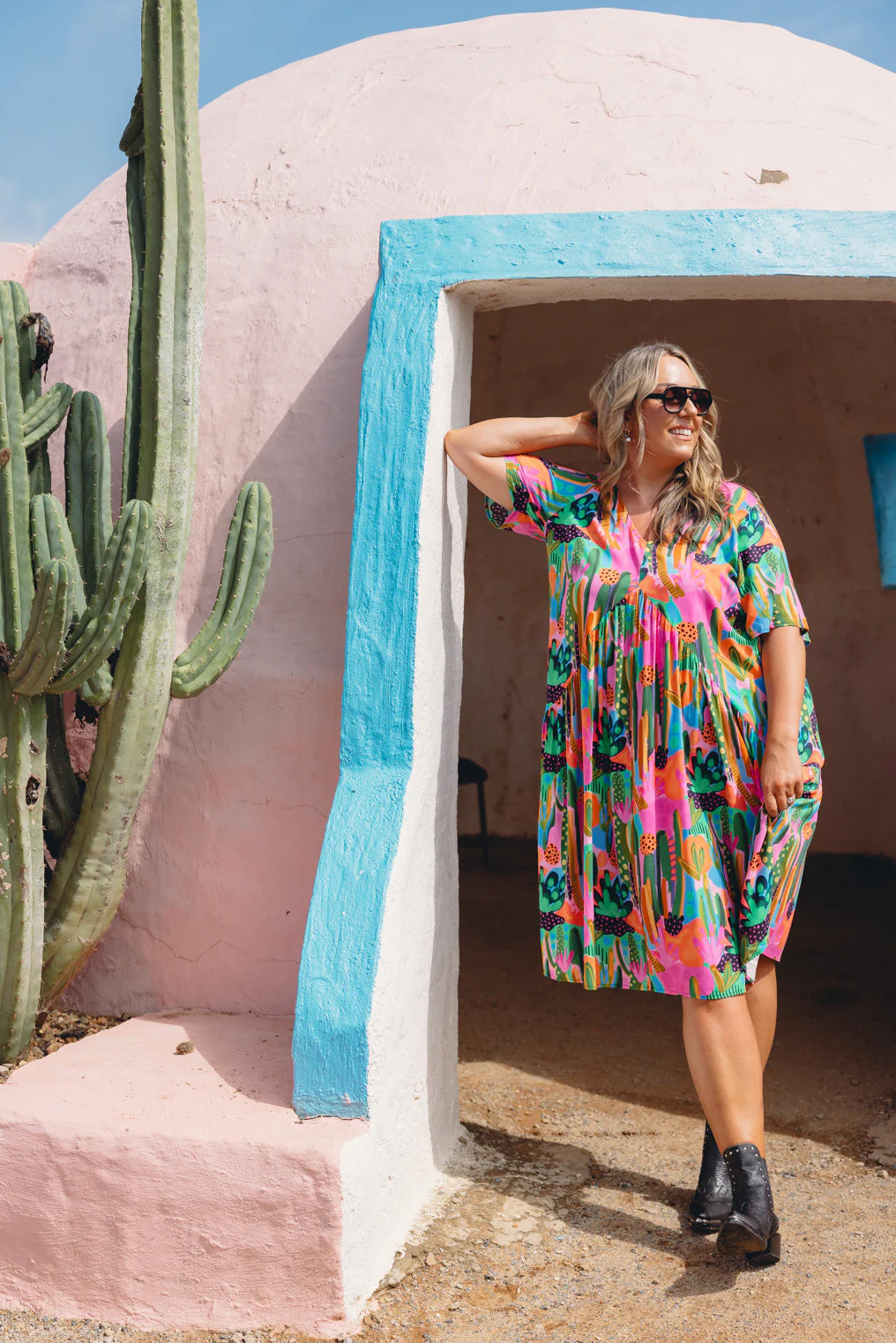 Peak Midi Dress in Neon Cactus Country by Deb McNaughton - Image 12