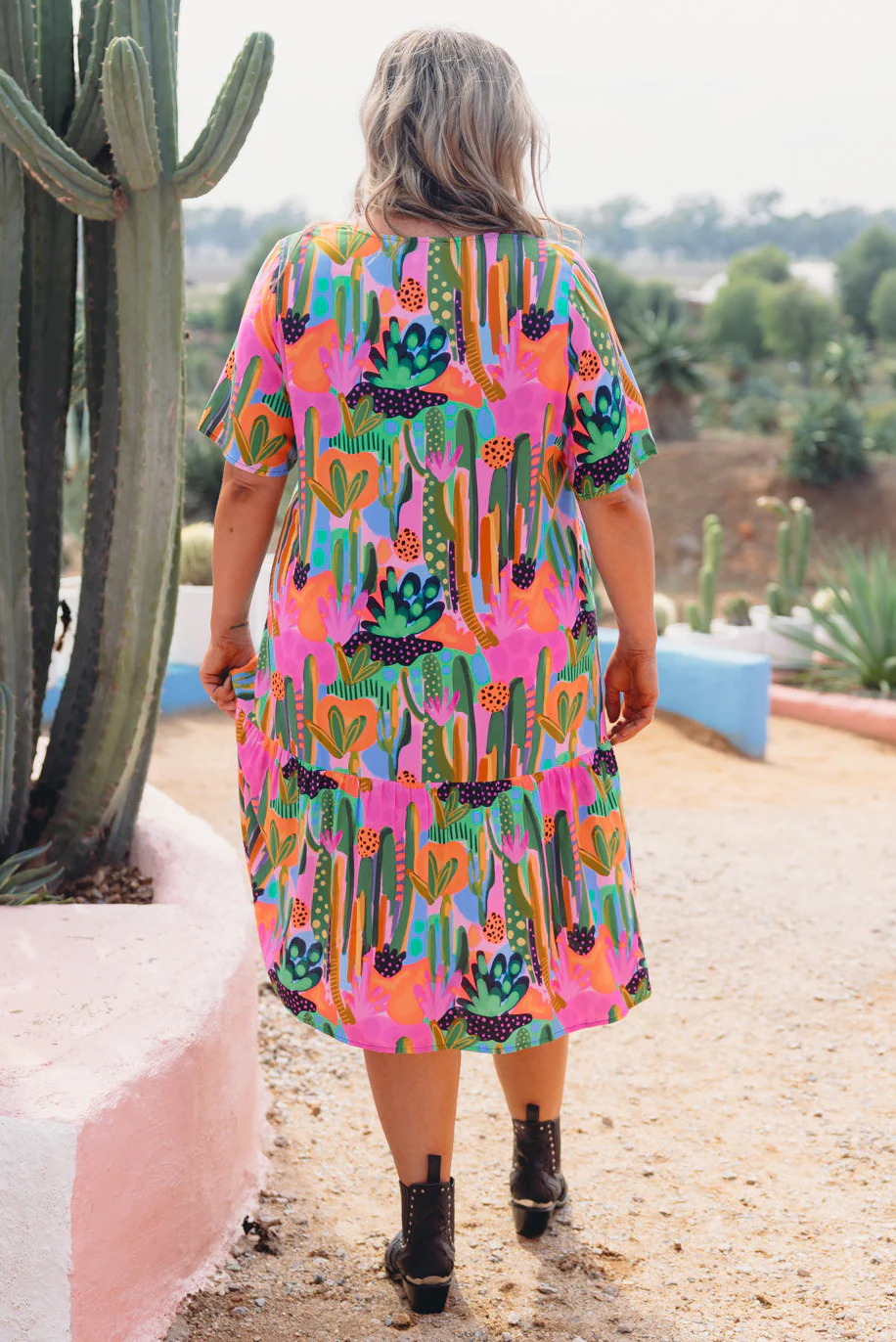 Peak Midi Dress in Neon Cactus Country by Deb McNaughton - Image 6