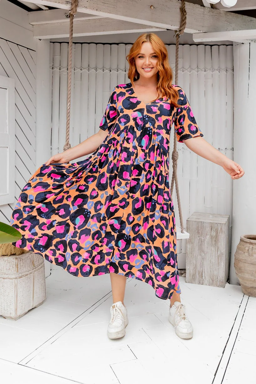 Peak Midi Dress in Sherbie - Peach Leopard by Kasey Rainbow - Image 9