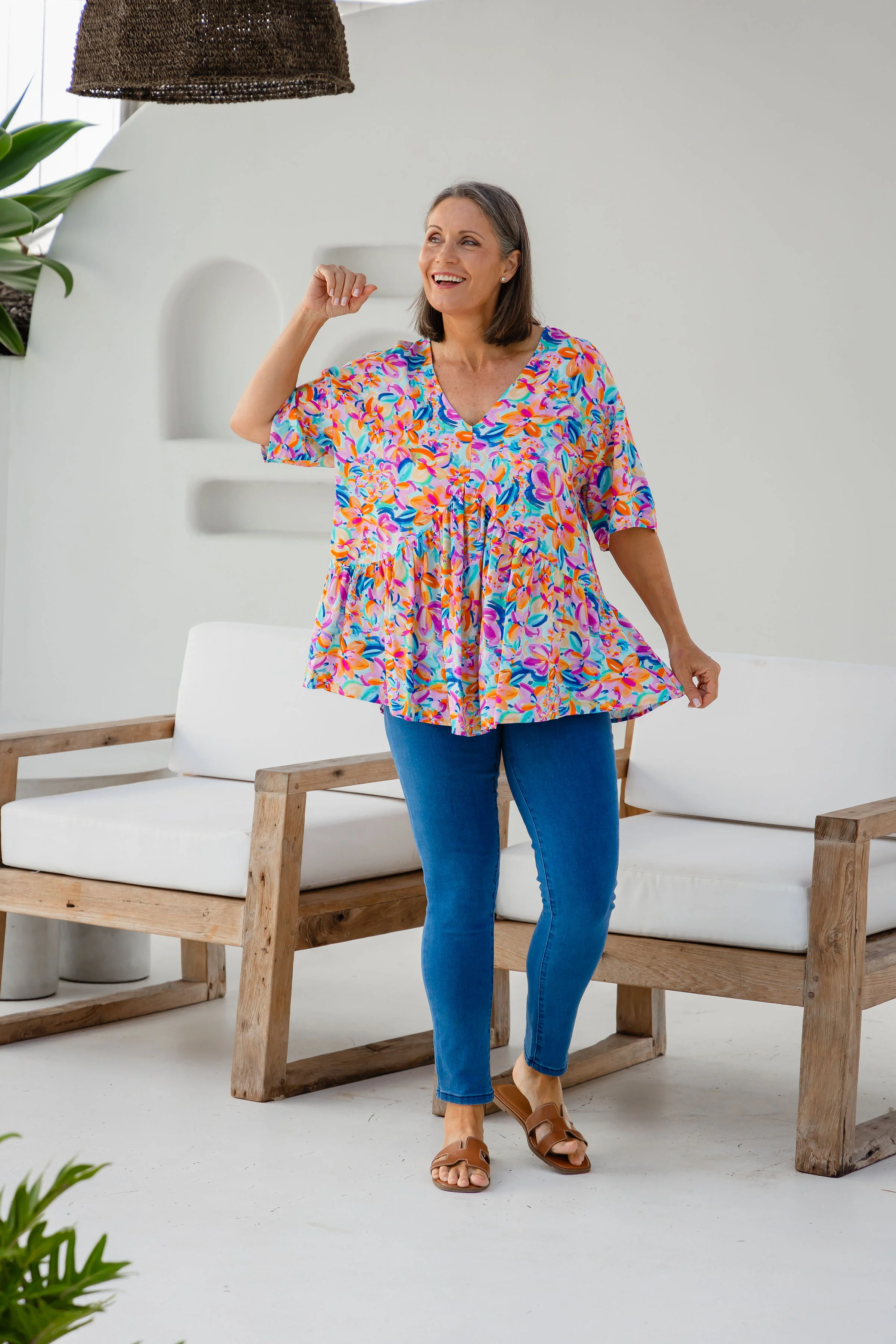 Peak Top in Carnival Floral - Image 8