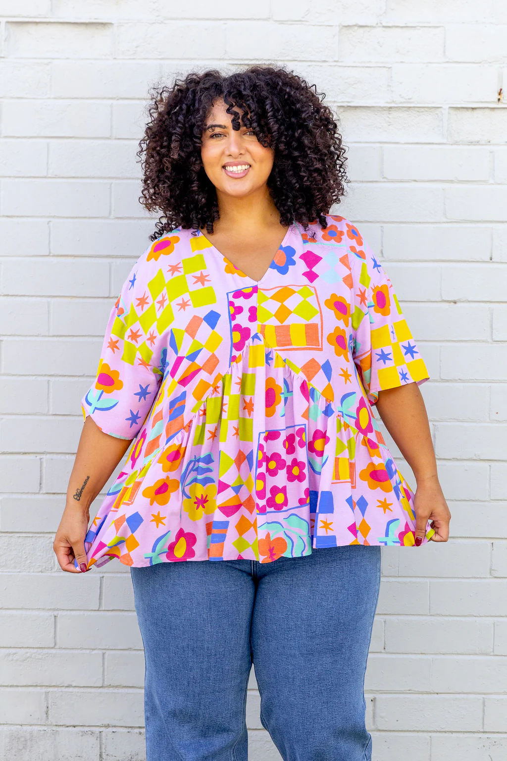 Peak Top in Checkerboard Petals - Image 2