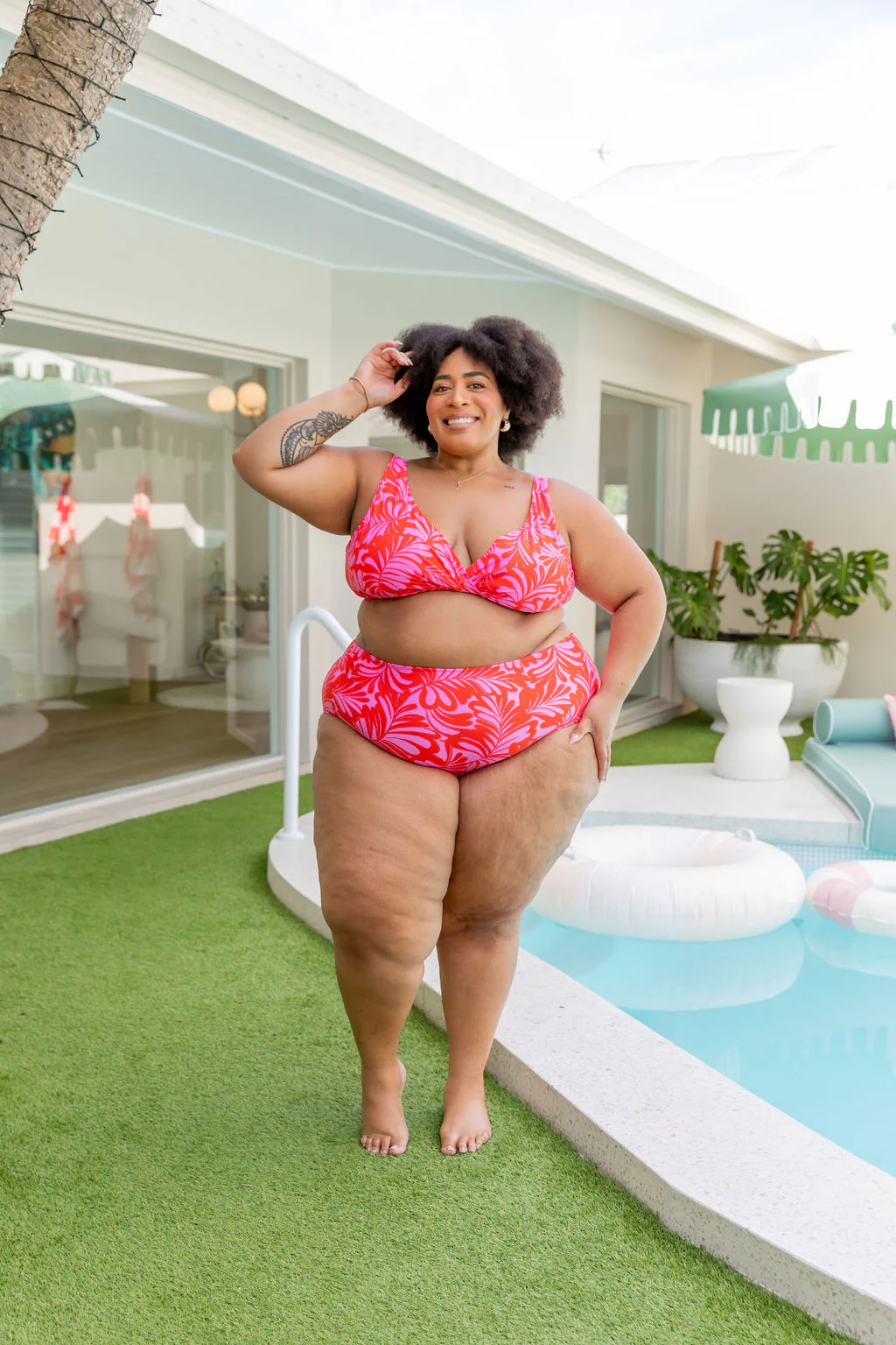 Pearl Bikini Pants In Pink Jungle - Image 10