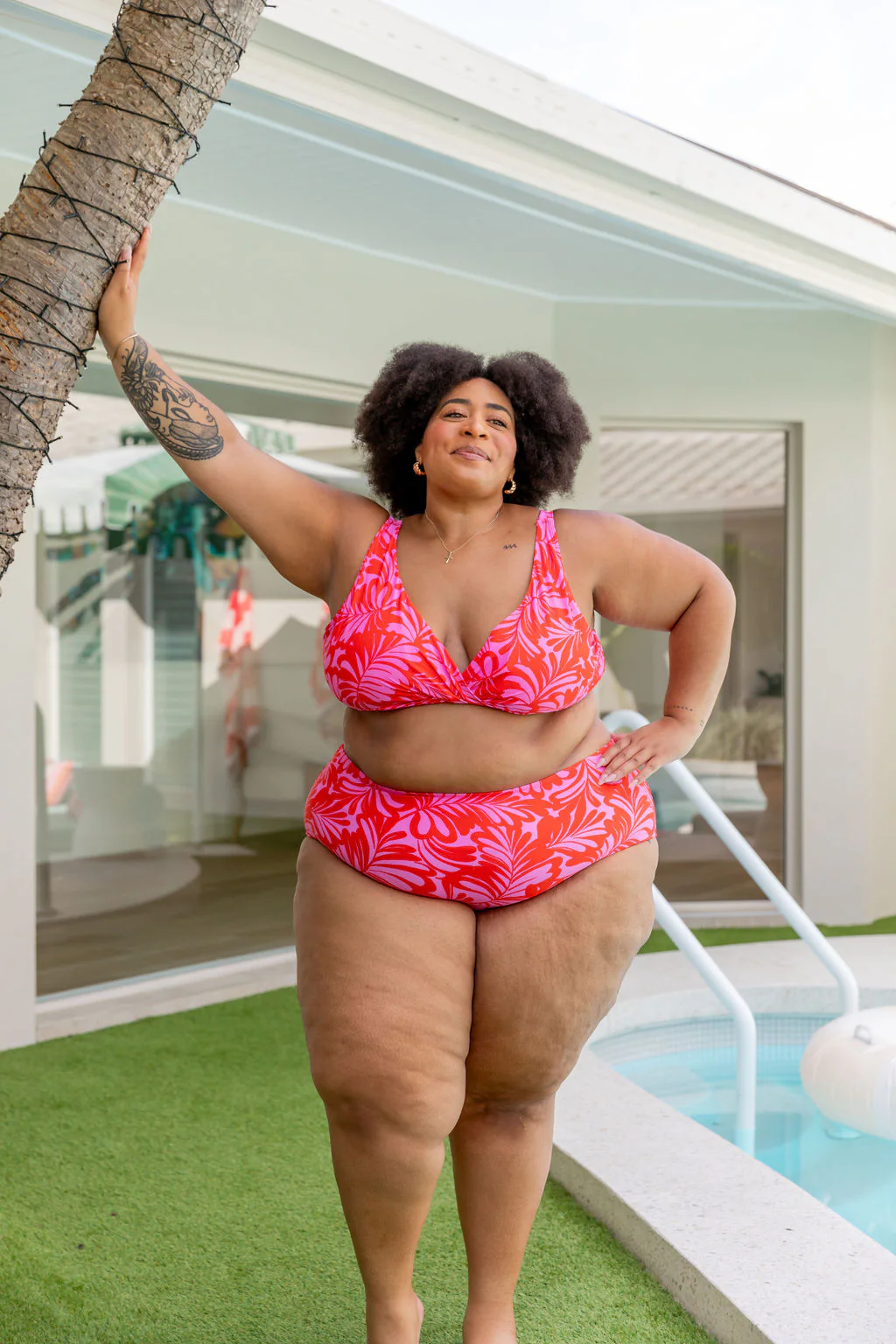 Pearl Bikini Pants In Pink Jungle - Image 3