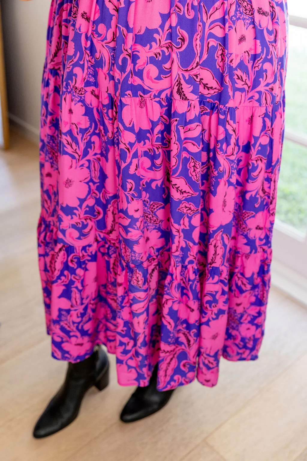 Peri Midi Dress in Purple Blooms - Image 10