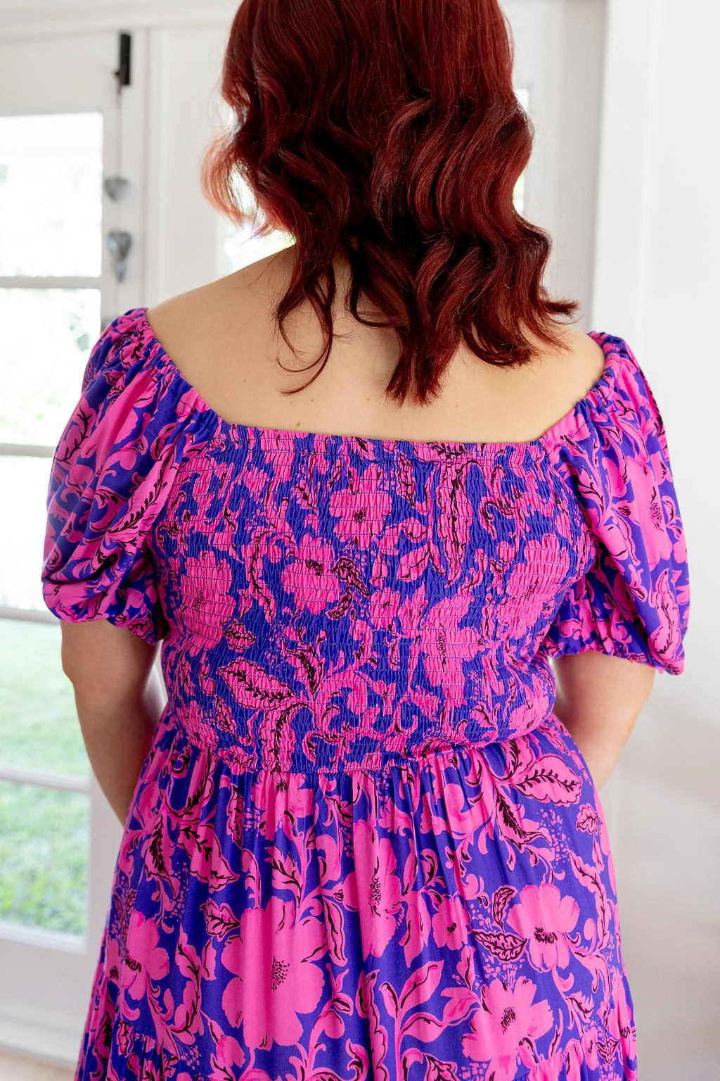 Peri Midi Dress in Purple Blooms - Image 6